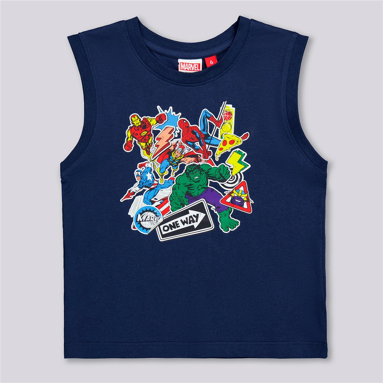Camiseta Vengadores - Azul - Camiseta Niño Marvel talla 2