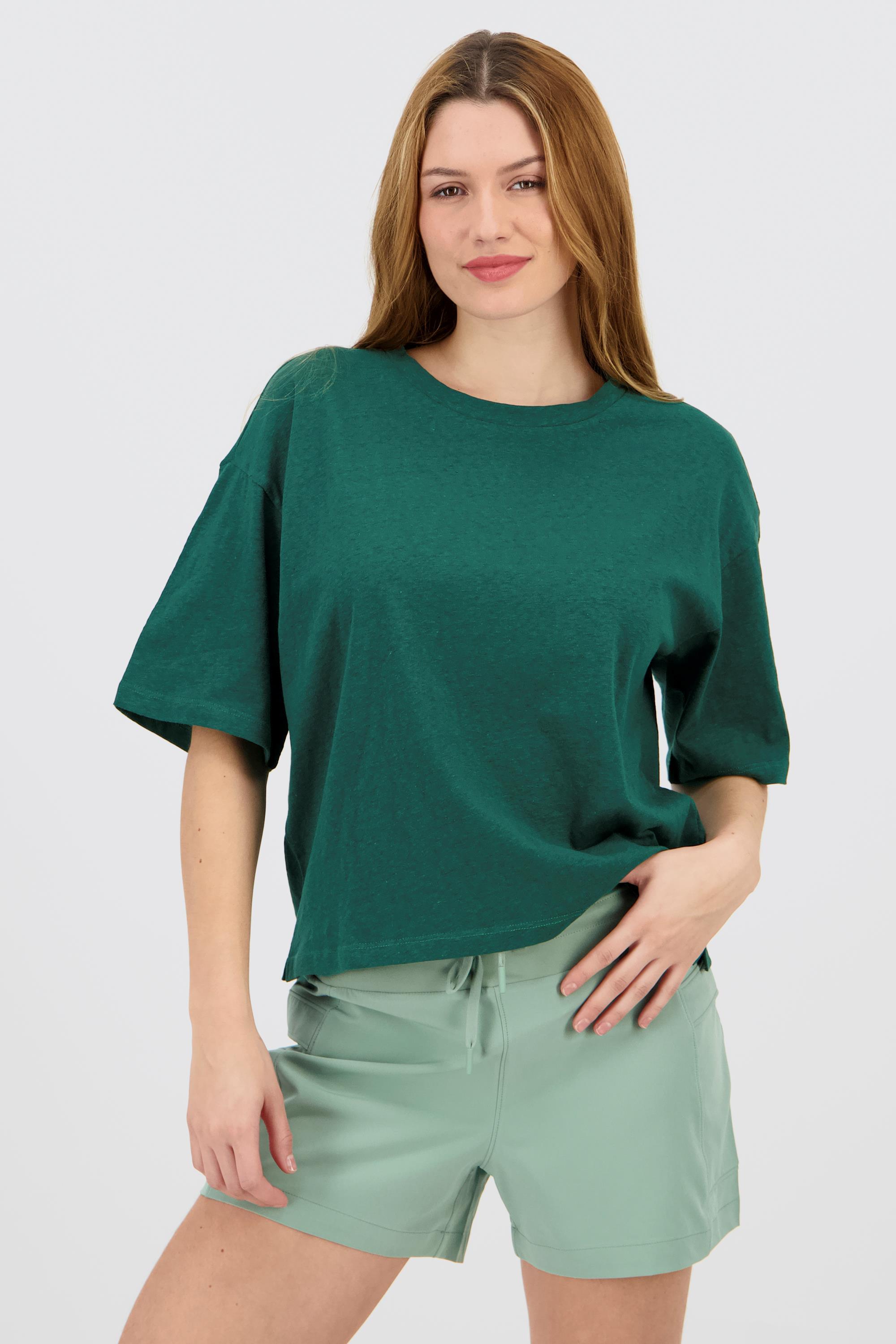 Doone Pink Touch - Verde - Camiseta Boxy Mujer talla S