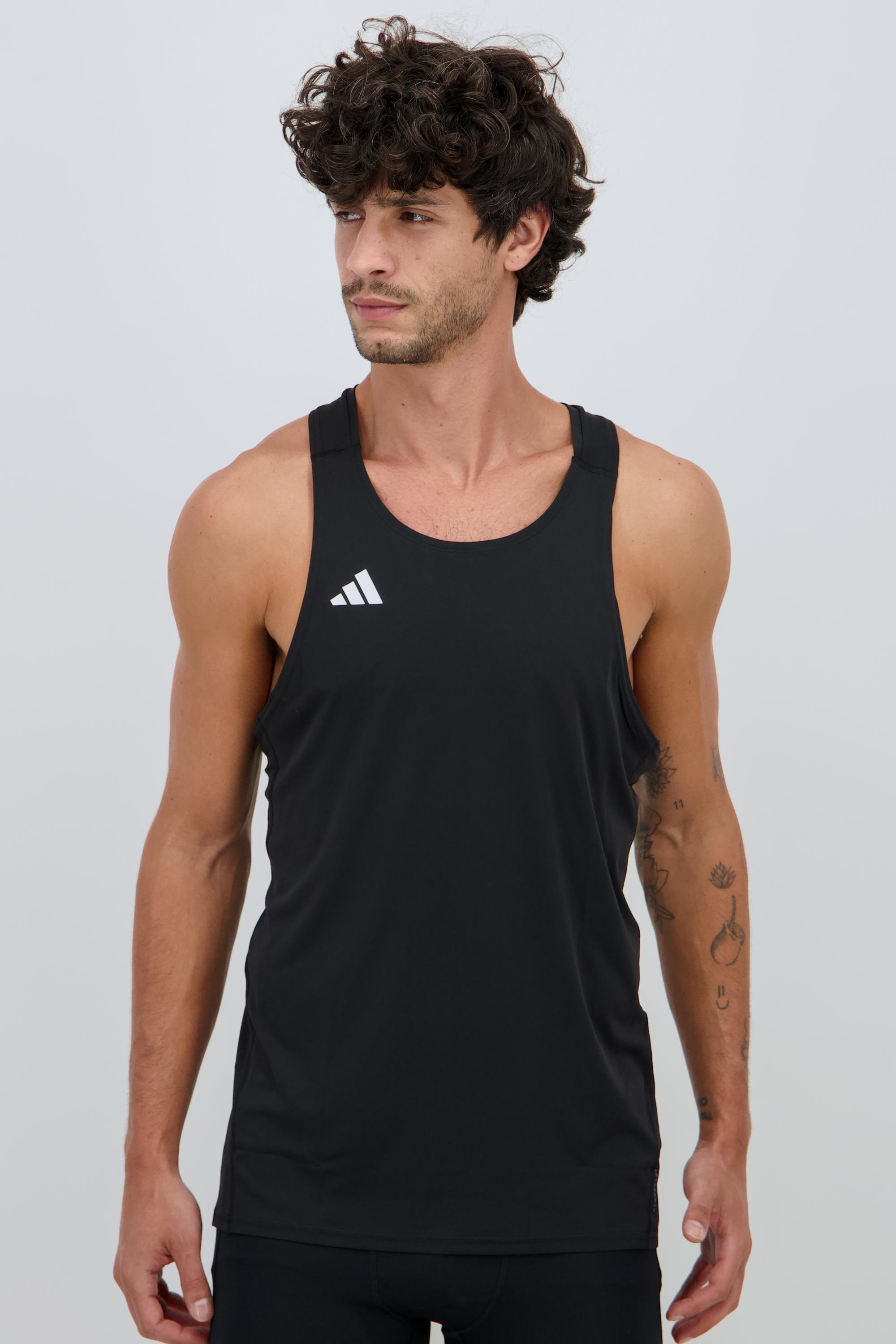 Adidas Adizero Camiseta Tirantes Hombre Negro - Talla L