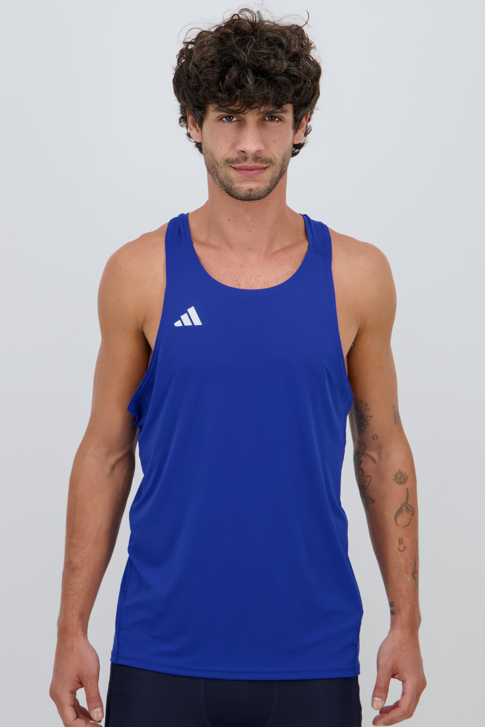 Adidas Adizero Camiseta Tirantes Hombre Azul - Talla L