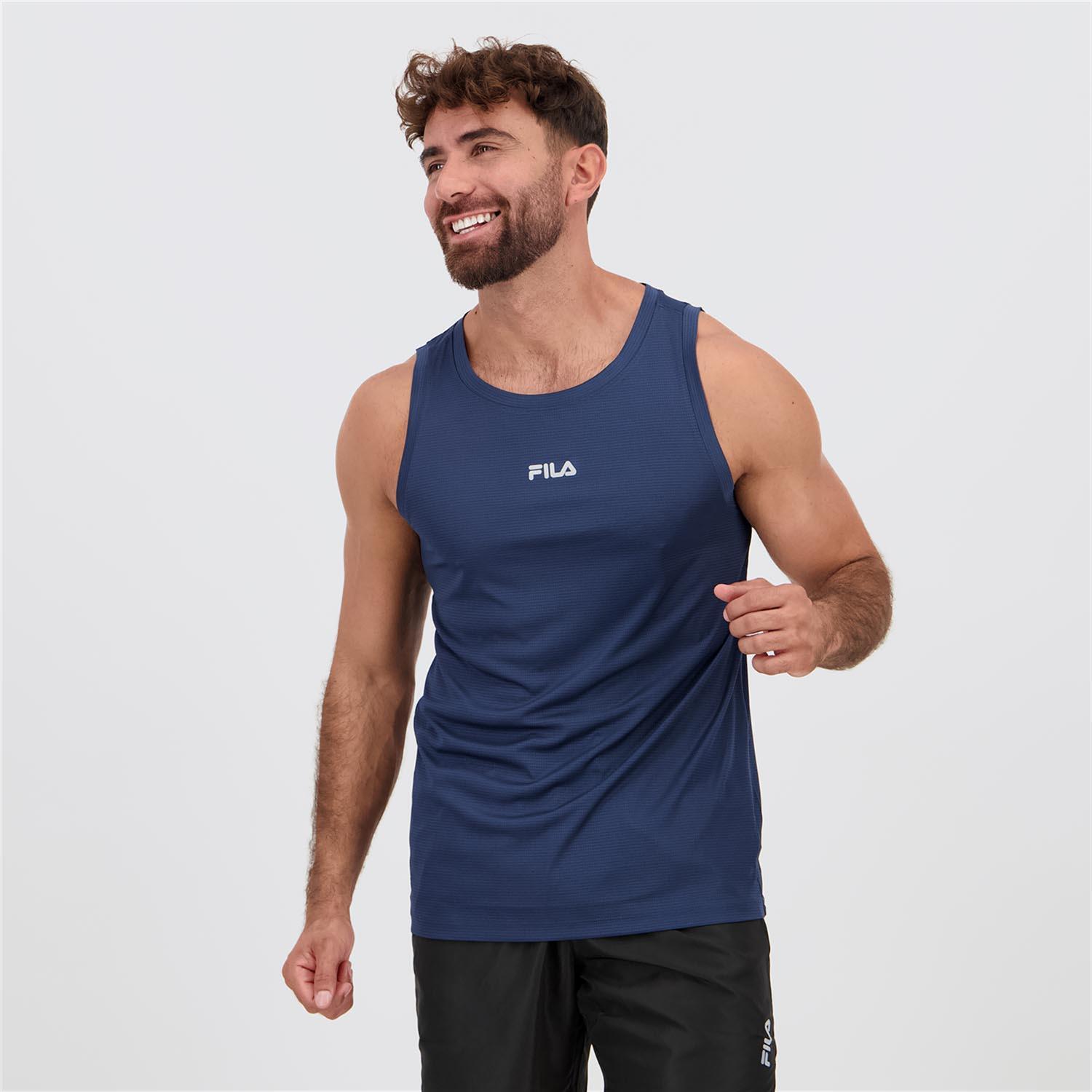 Camiseta Tirantes Fila - Azul - Camiseta Running Hombre talla M
