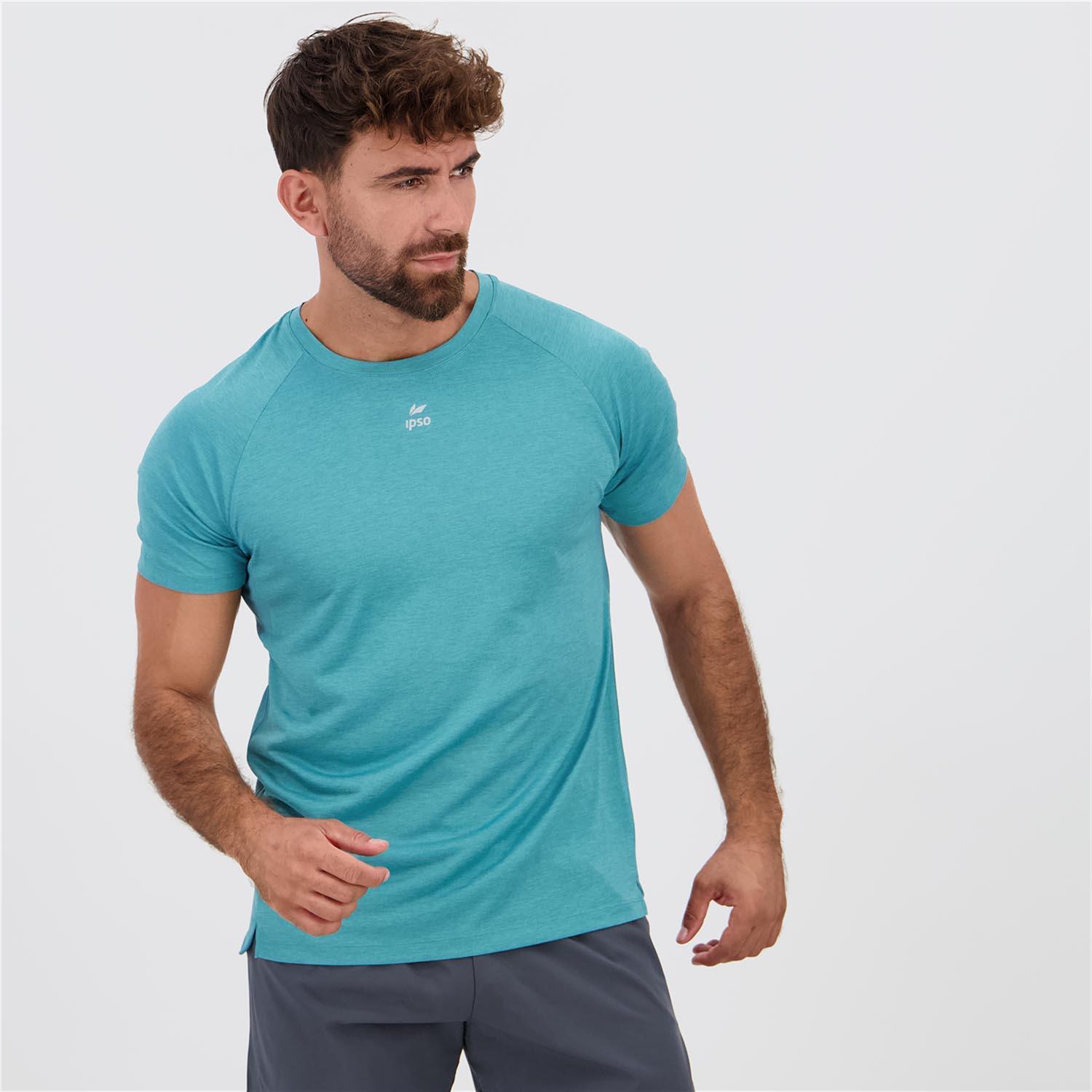 Ipso Combi Drytec - Turquesa - Camiseta Running Hombre talla S