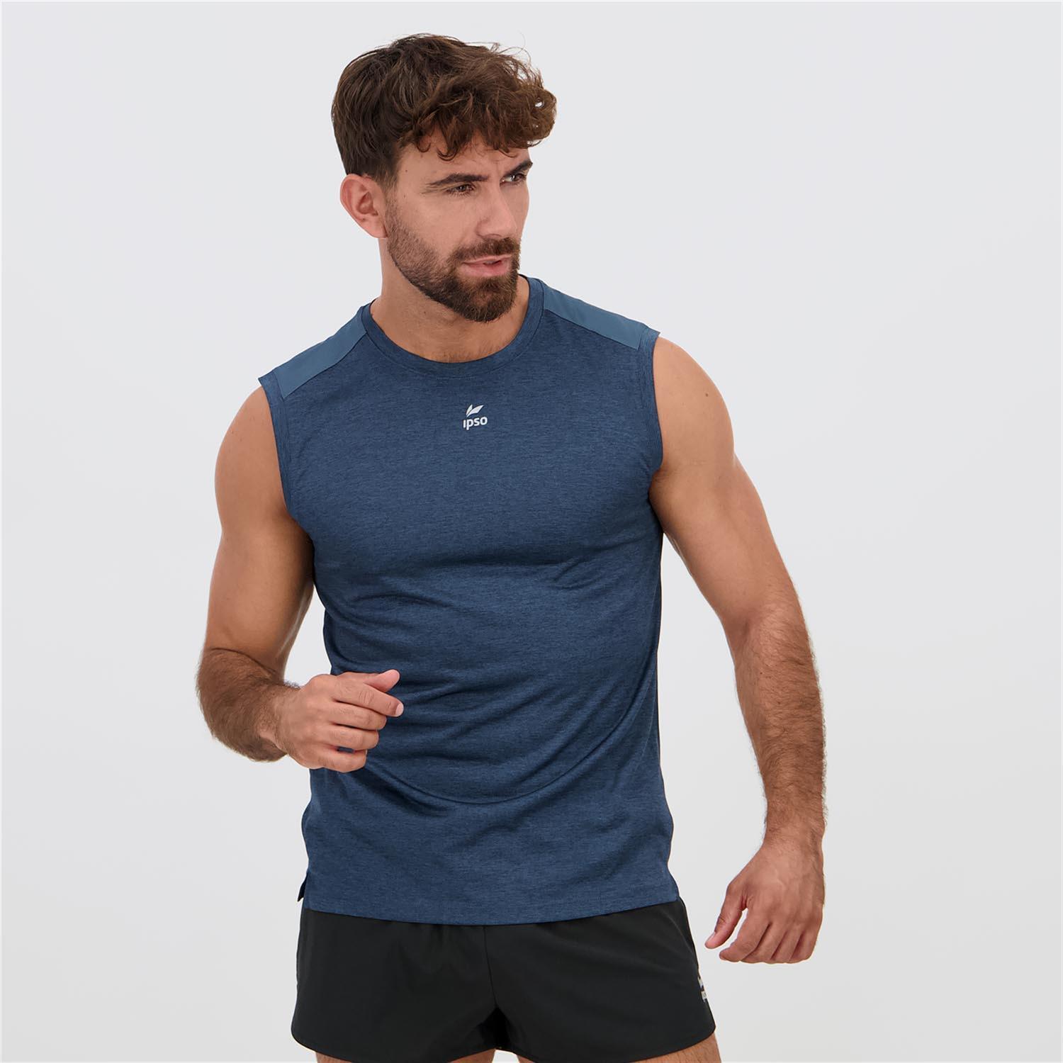 Ipso Combi Drytec - Denim - Camiseta Running Hombre talla L