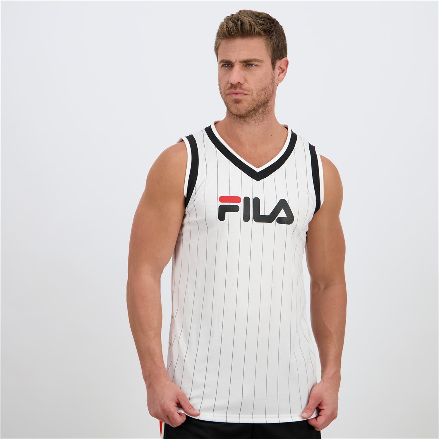 Camiseta Cuello Pico Fila - Blanco - Baloncesto Hombre talla S