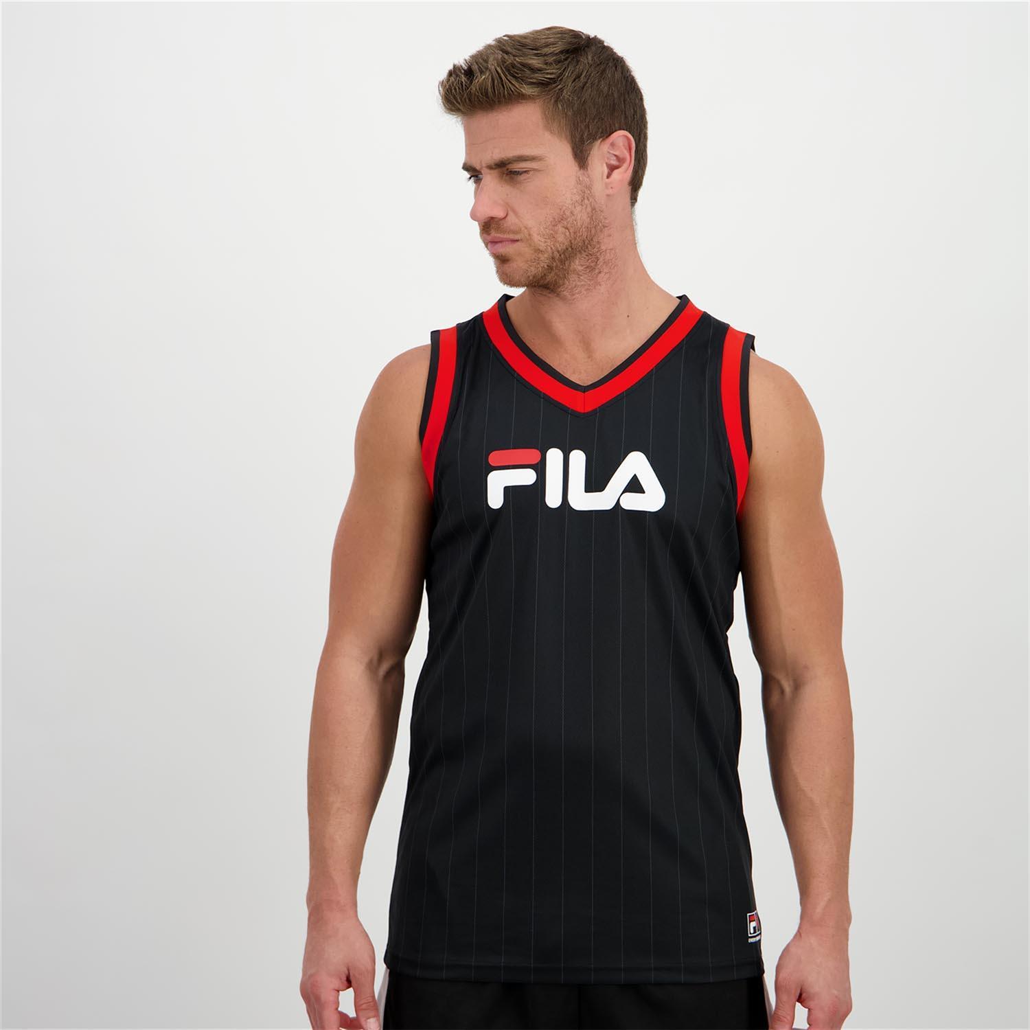 Camiseta Cuello Pico Fila - Negro - Baloncesto Hombre talla S