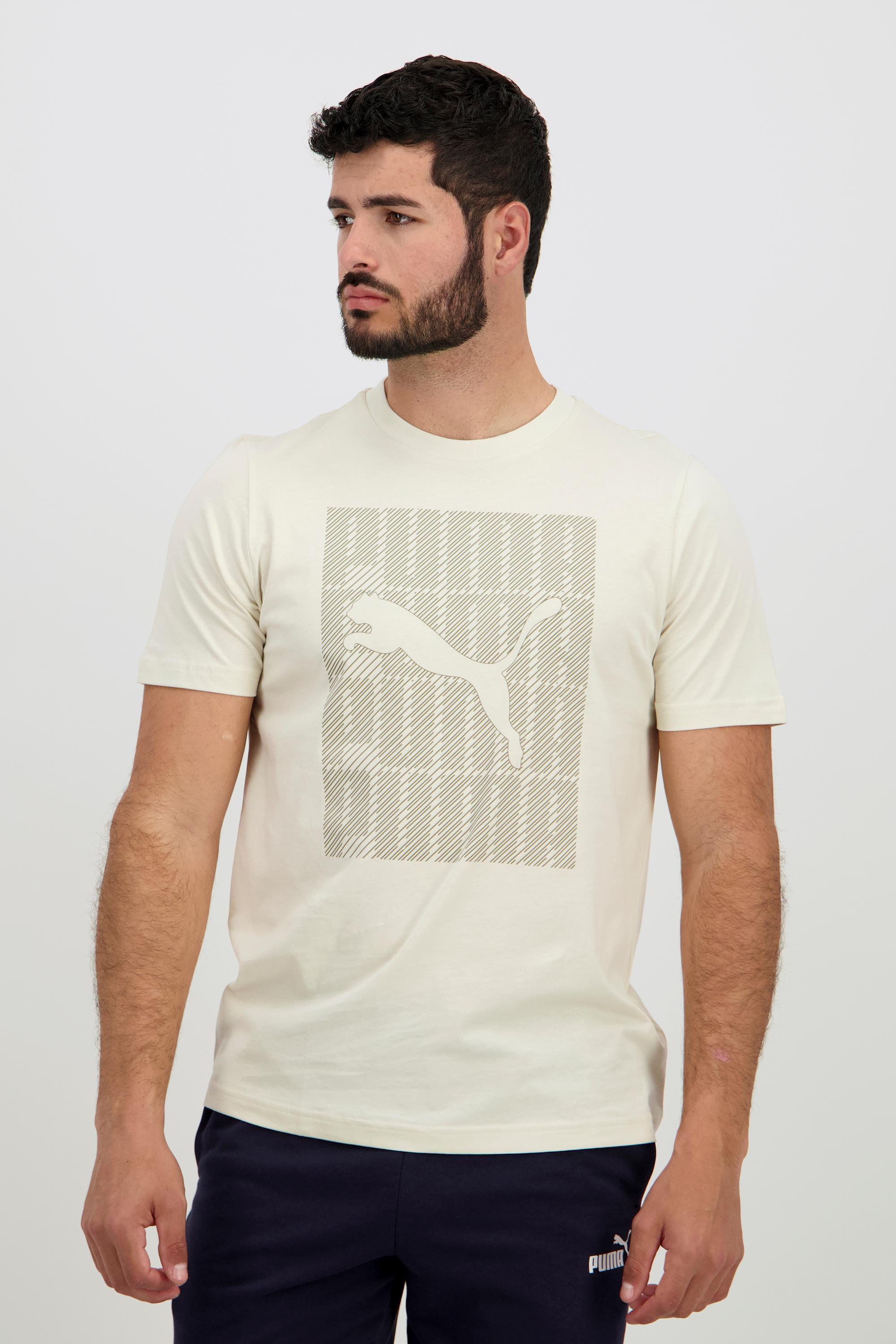 Puma Ess Block - Arena - Camiseta Algodón Hombre talla M