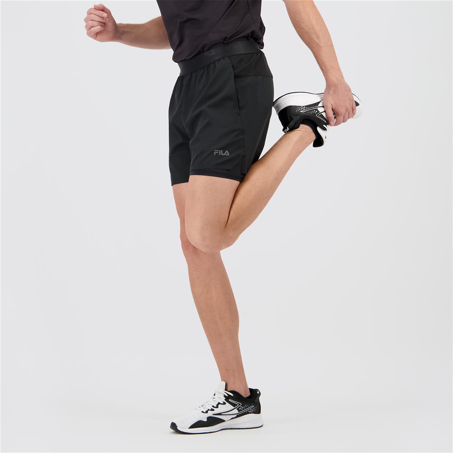 Pantalón Fila - Negro - Cortos + Malla Hombre talla S