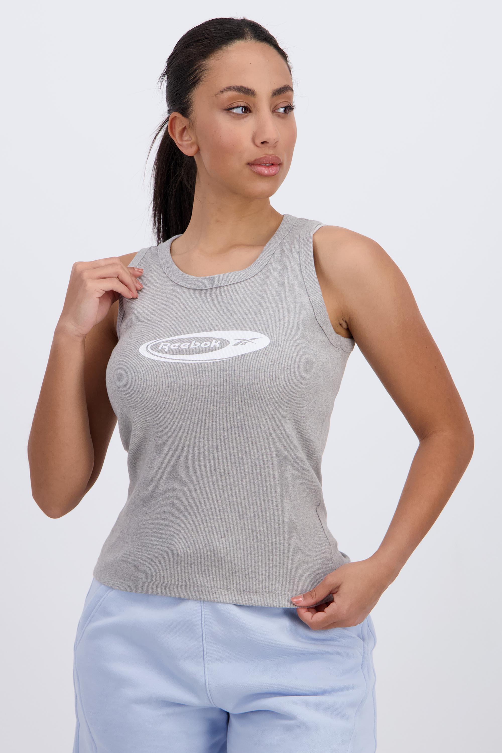 Camiseta Reebok - Gris - Camiseta Tank Top Mujer talla