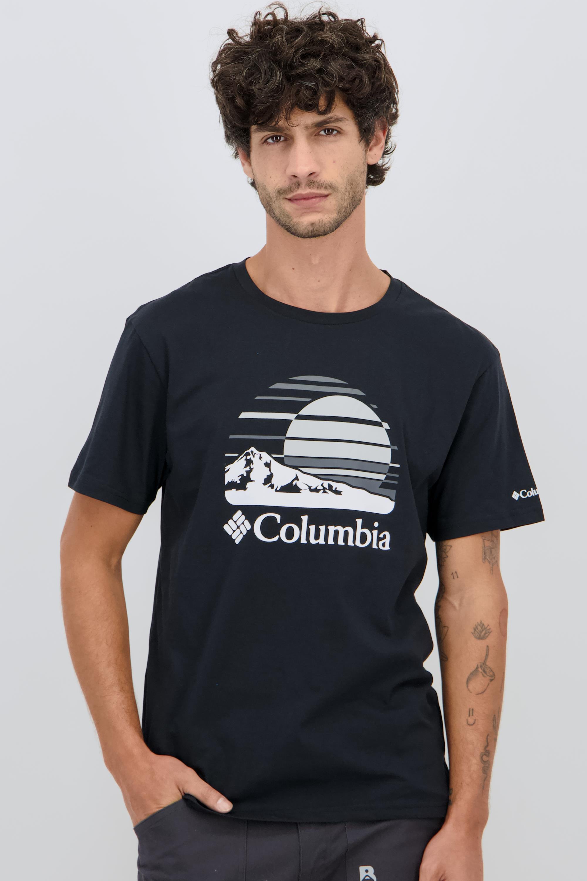 Path Lake - Negro - Camiseta Hombre talla