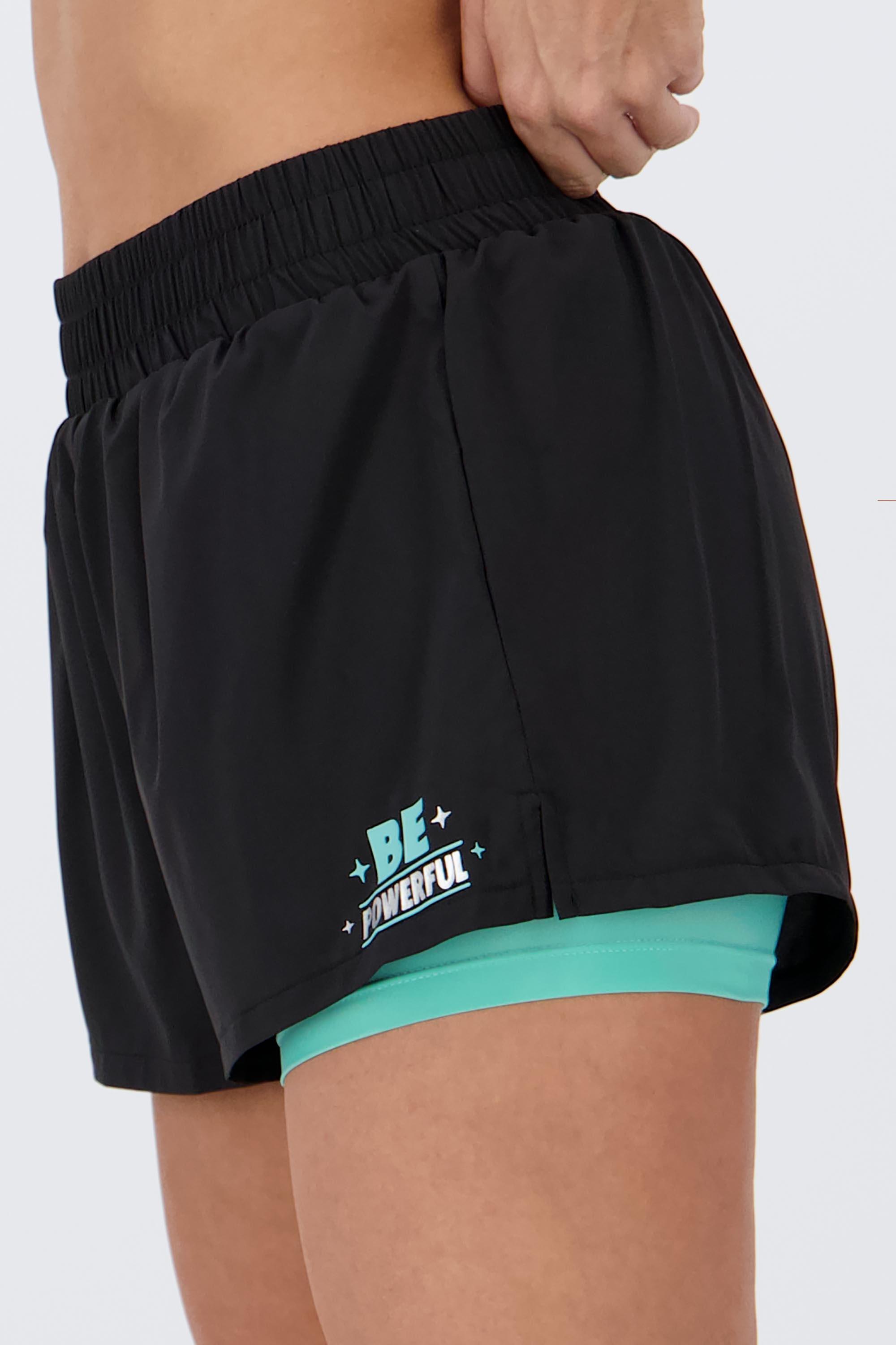 Pantalón Deportivo PantalÃ³n Corto Con Malla Mujer Algodón