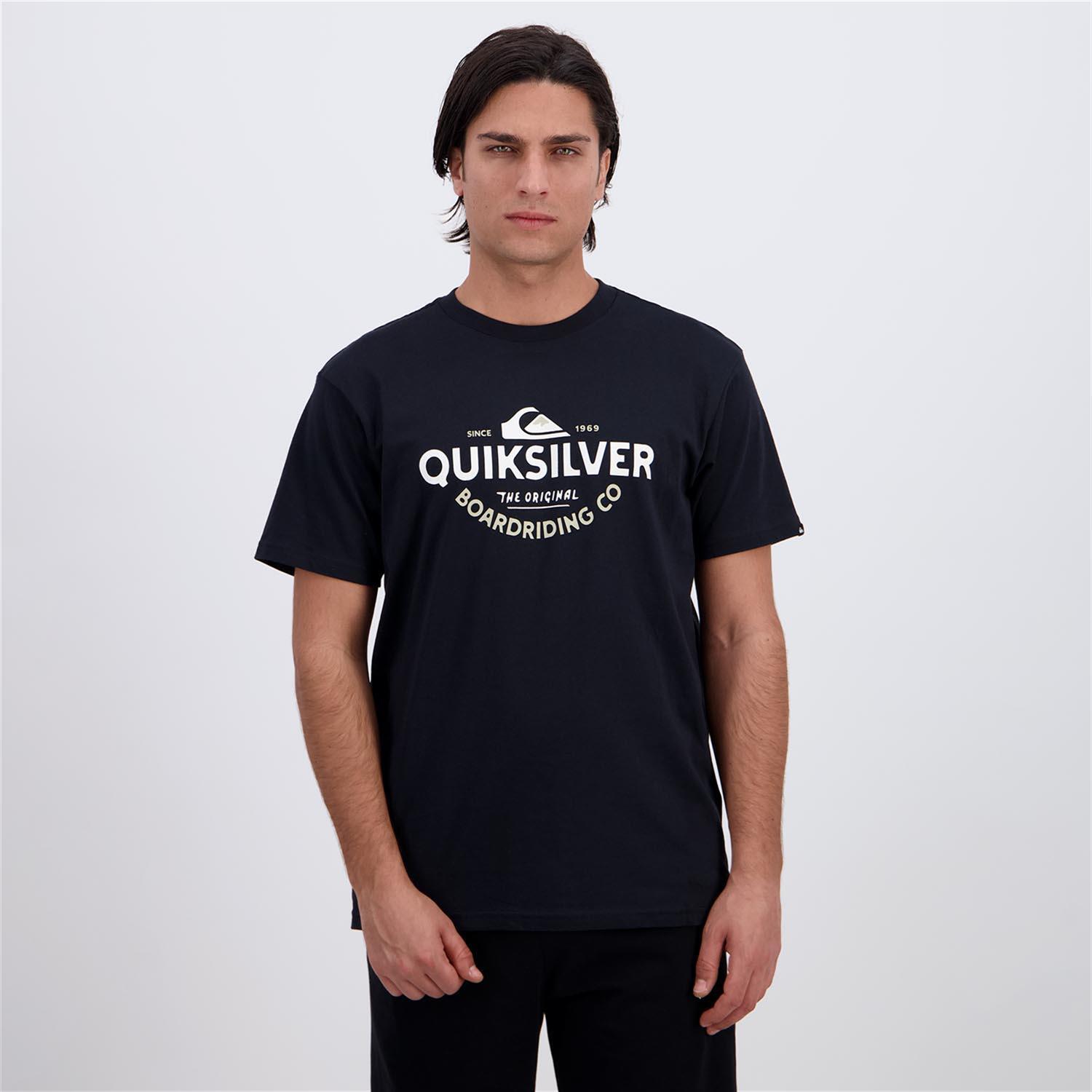 Quiksilver Comp Logo - Negro - Camiseta Hombre talla S
