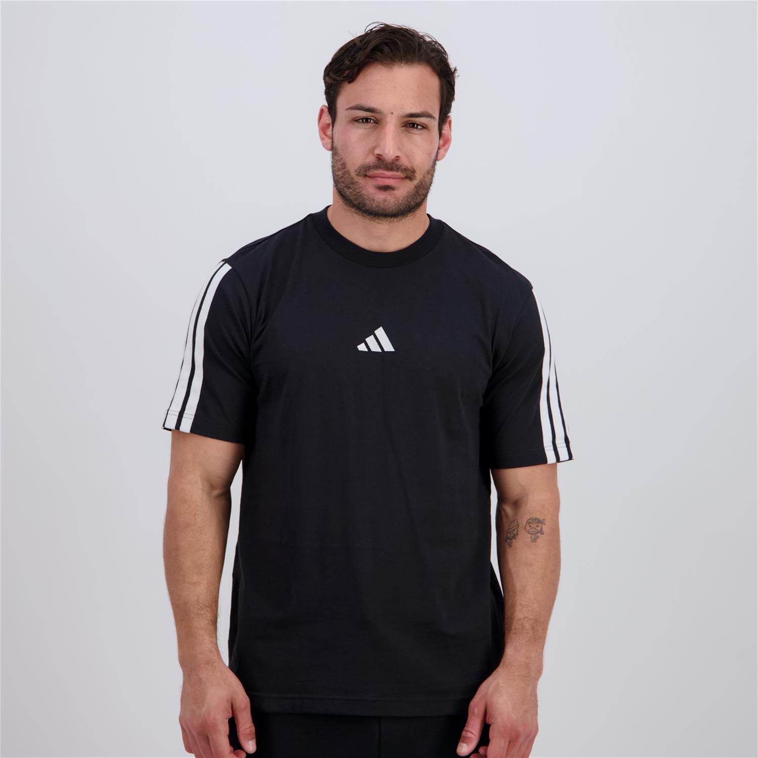 adidas 3S - Negro - Camiseta Algodón Hombre talla XS