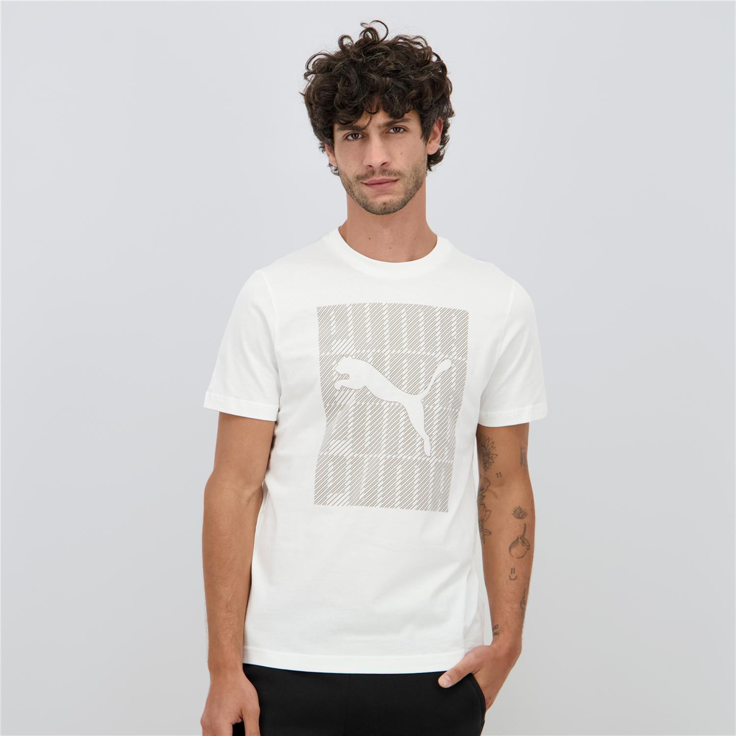 Puma Ess Block - Blanco - Camiseta Algodón Hombre talla S