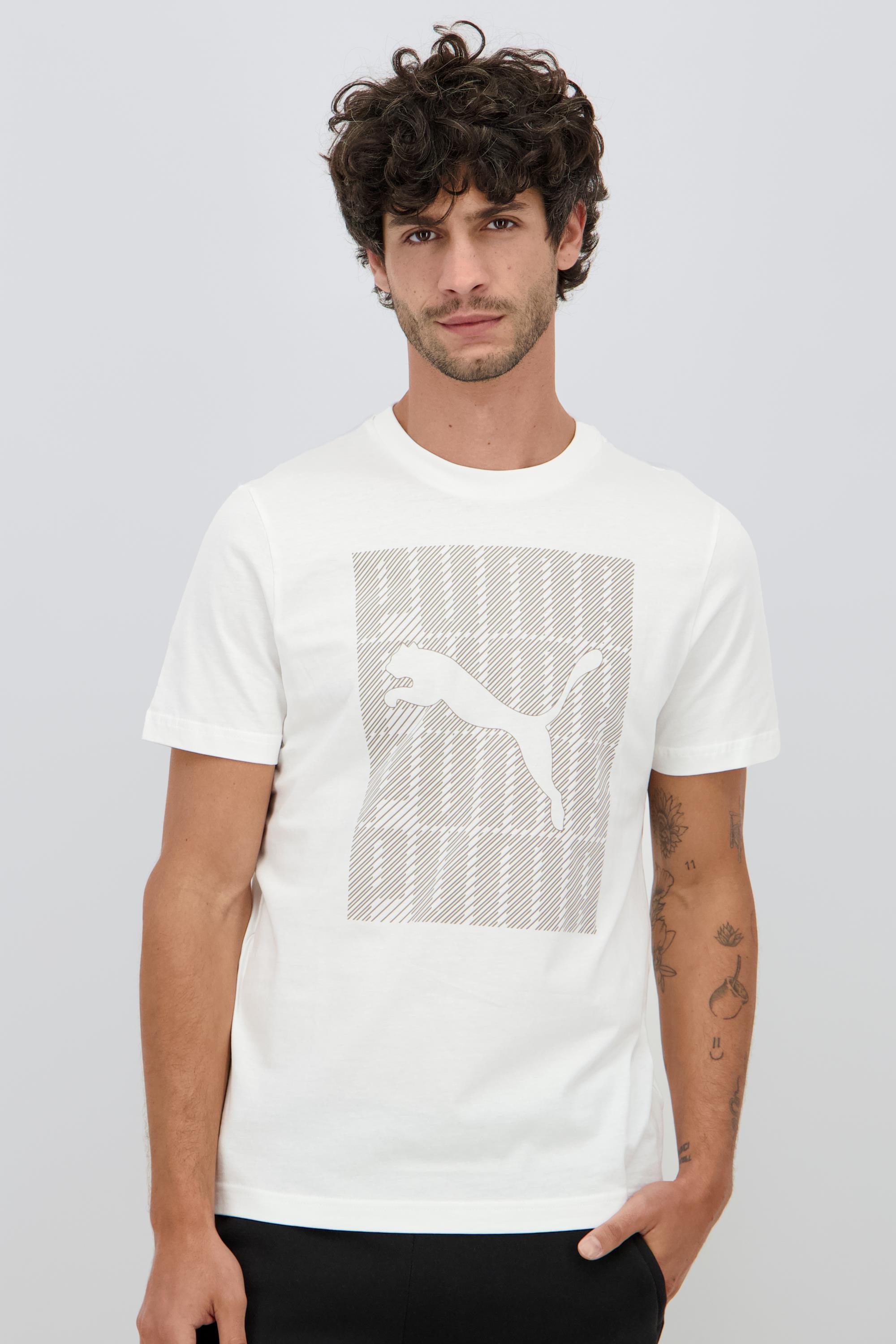 Puma Ess Block - Blanco - Camiseta Algodón Hombre talla S
