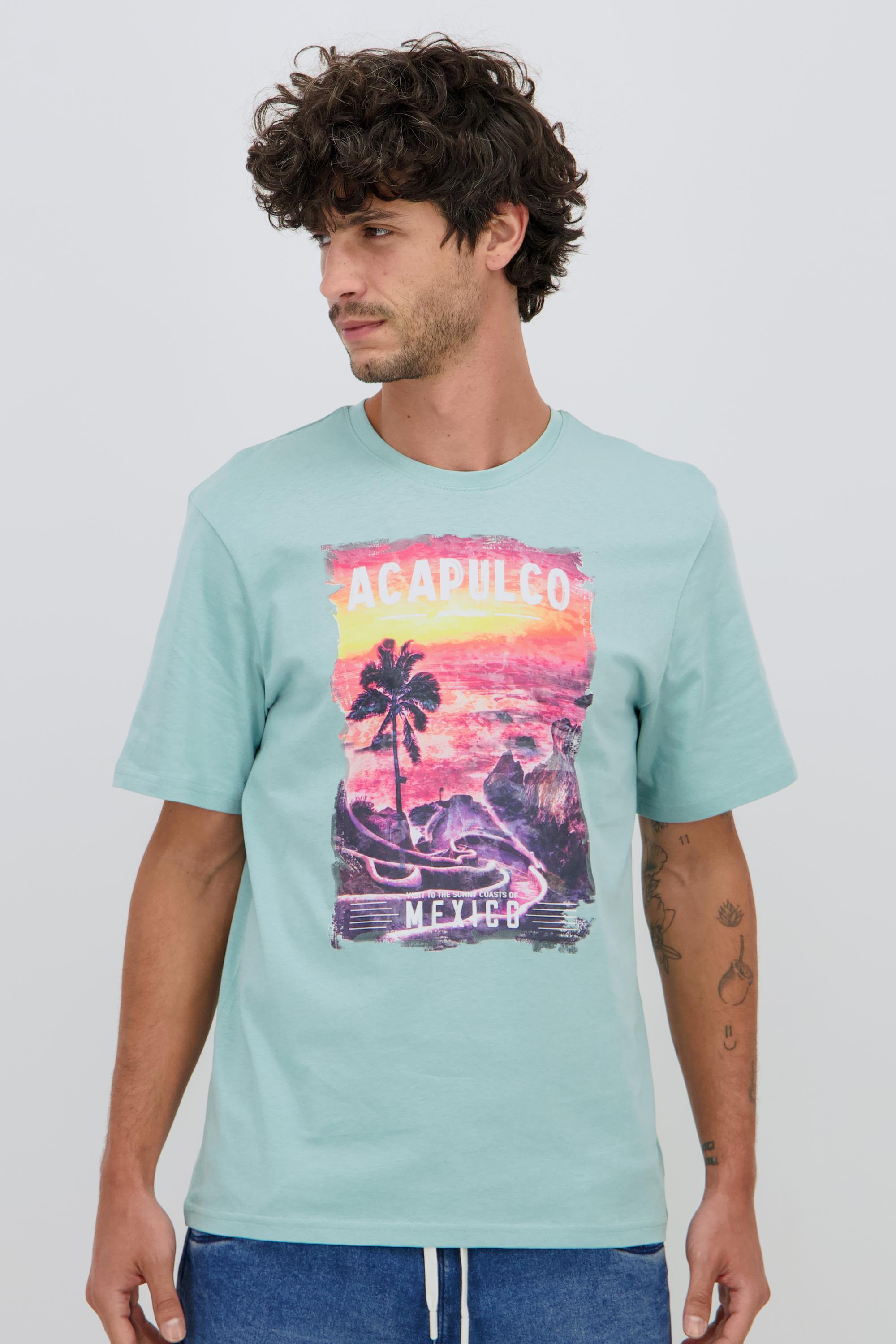 Camiseta Silver - Turquesa - Algodón Hombre talla