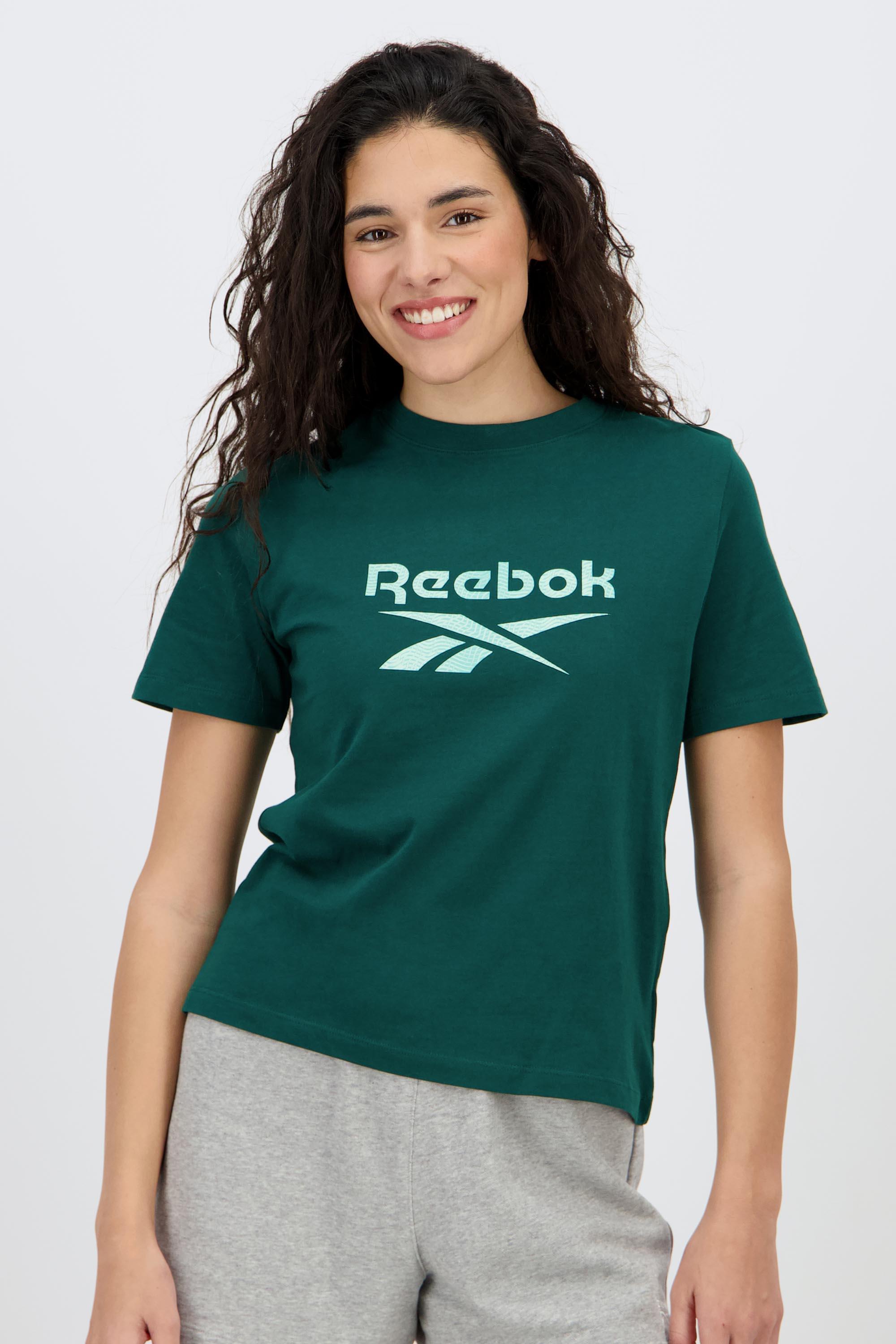 Camiseta Reebok - Verde - Camiseta Manga Corta Mujer talla 2XS