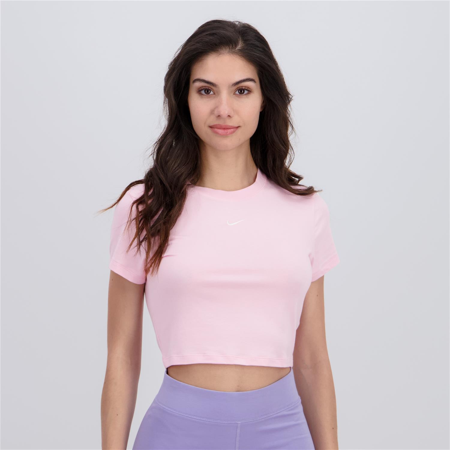 Camiseta Top Crop Nike - Rosa - Camiseta Mujer talla S