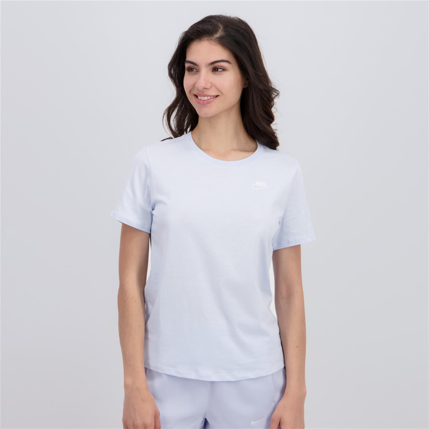 Nike Club Ss - Azul - Camiseta Algodón Mujer talla S