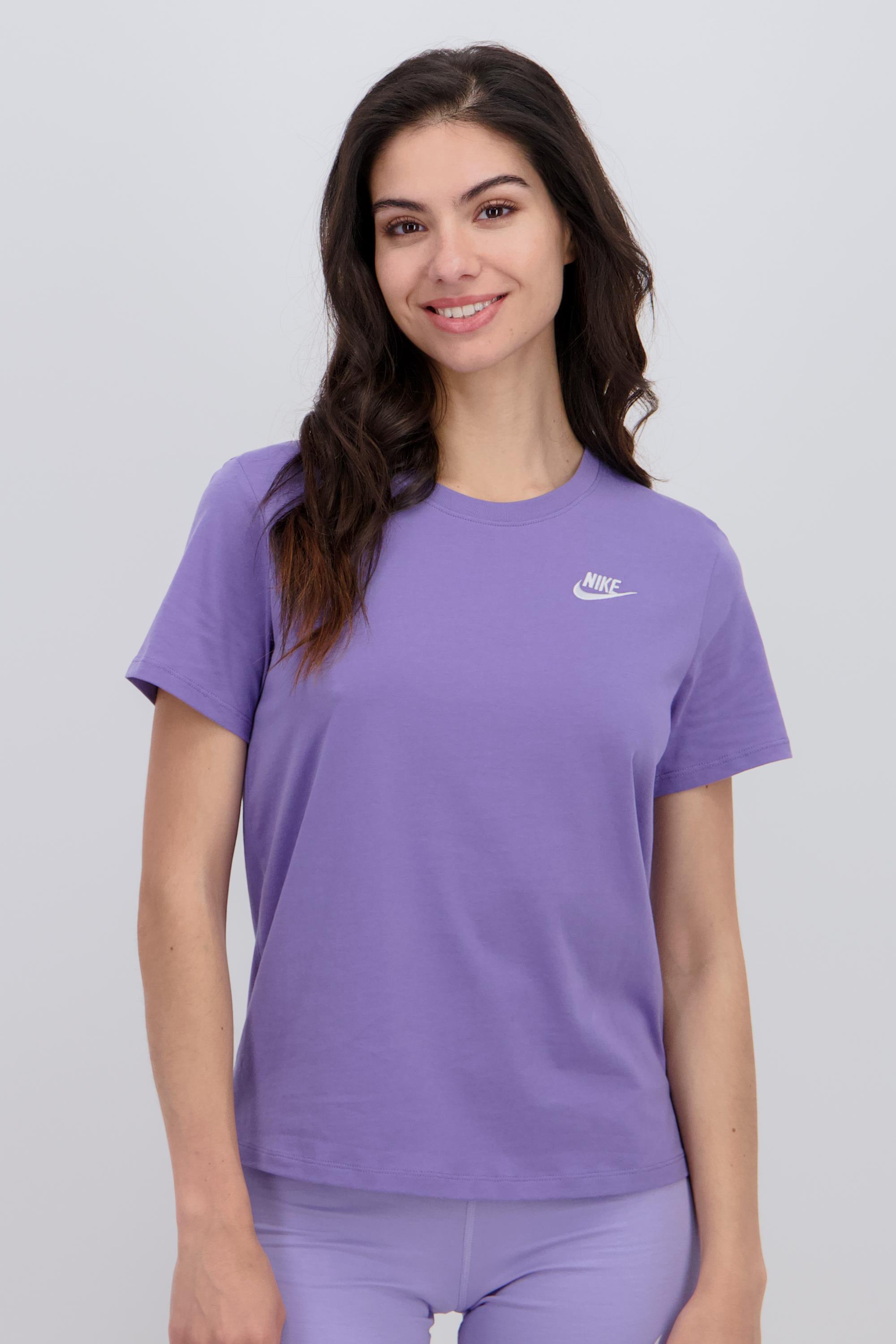 Nike Club Ss Morado Camiseta Algodón Mujer Sprinter