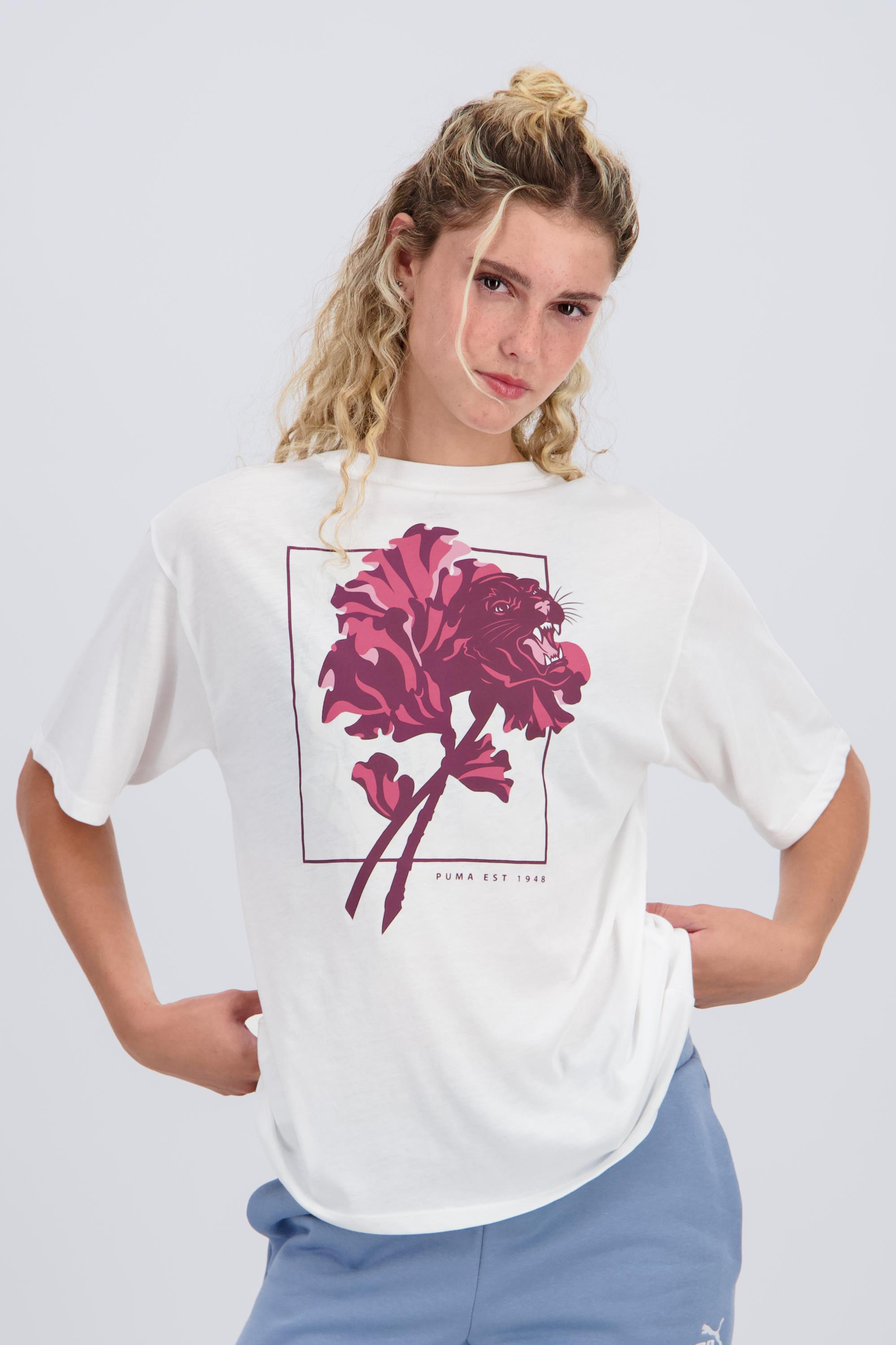 Camiseta Puma - Blanco - Camiseta Mujer talla