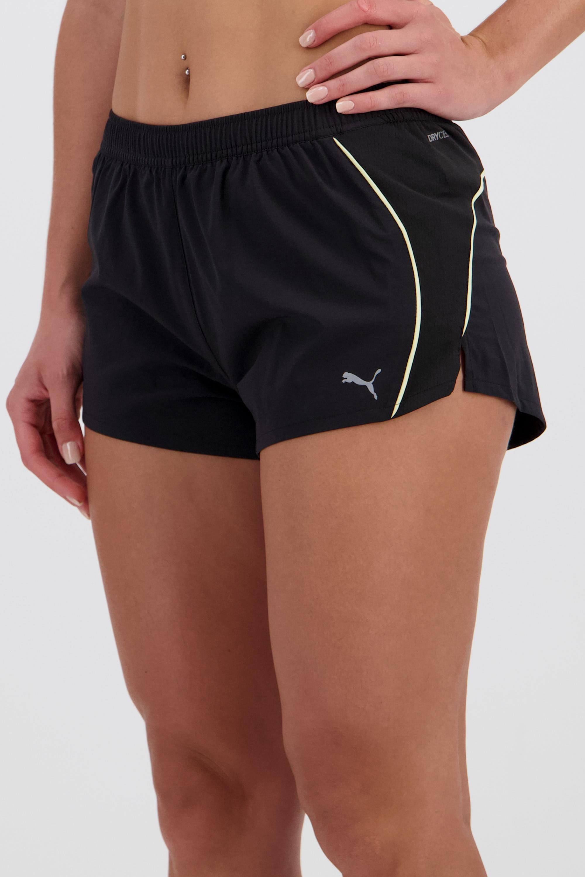 Pantalón de Running Puma W Run Velocity 3" Sh Mujer Negro-Oro