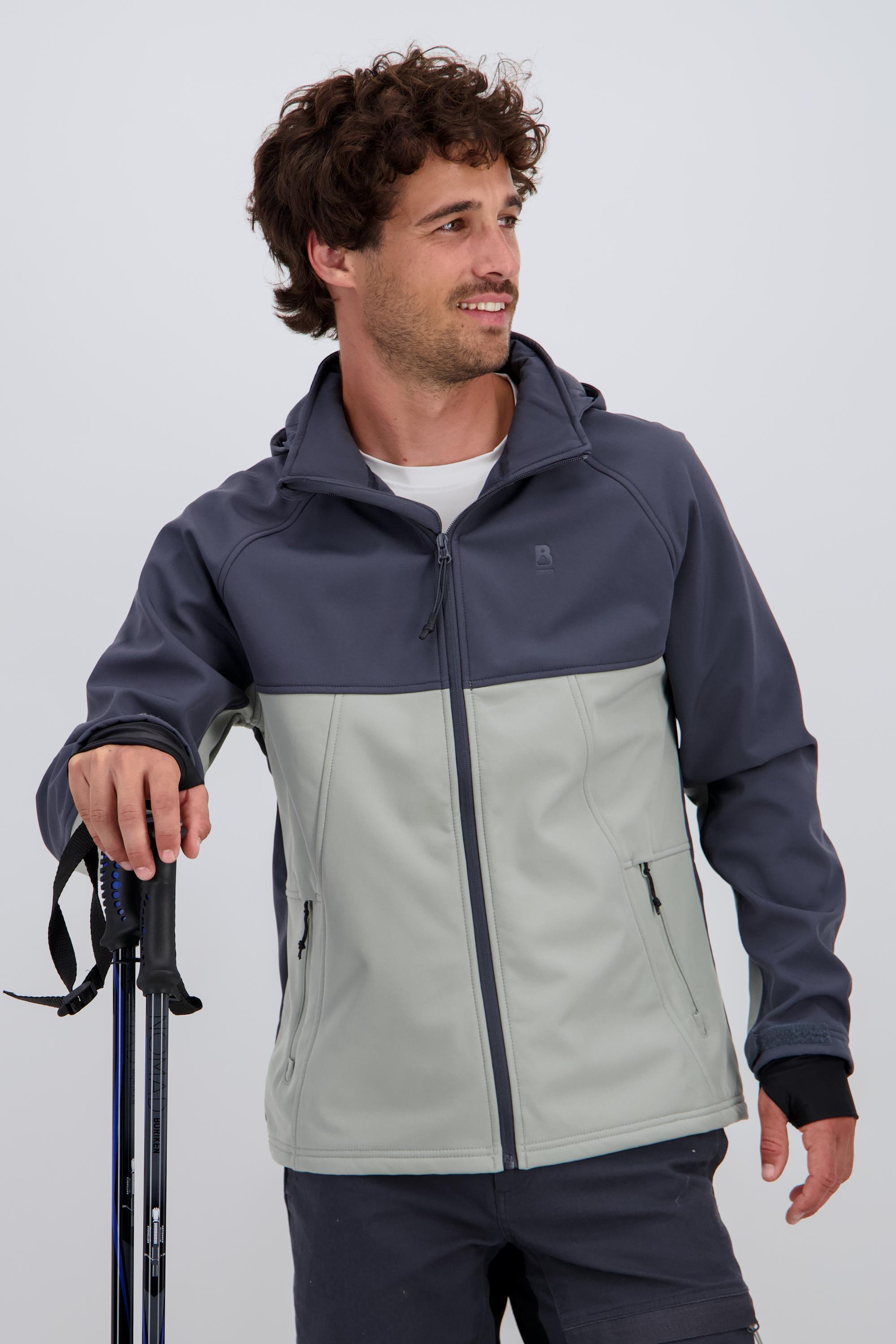 Softshell Boriken - Gris - Chaqueta Capucha Hombre talla