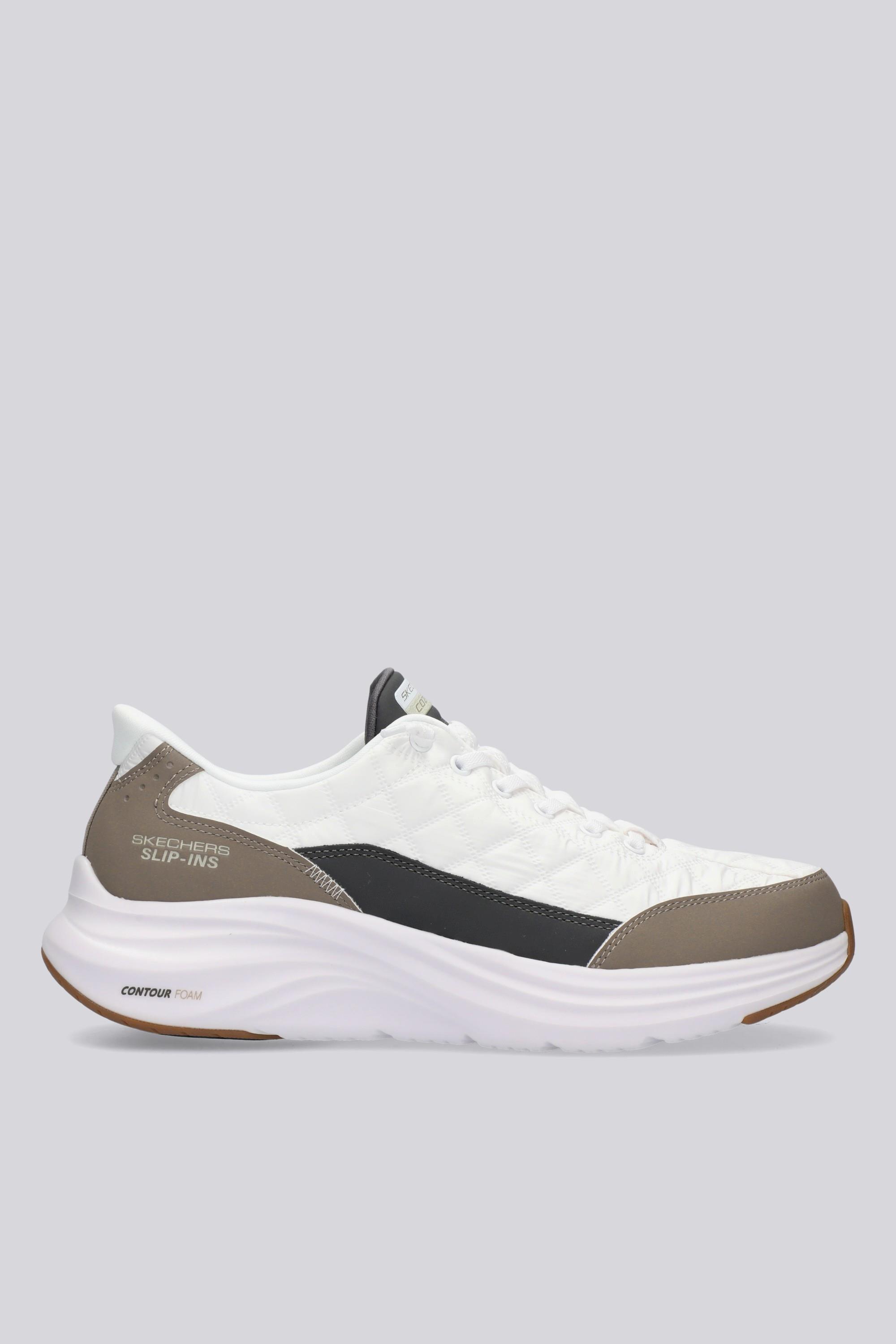 Skechers Slip-ins: Contour Foam - Cozy Fit en Blanco/Taupe, talla 43