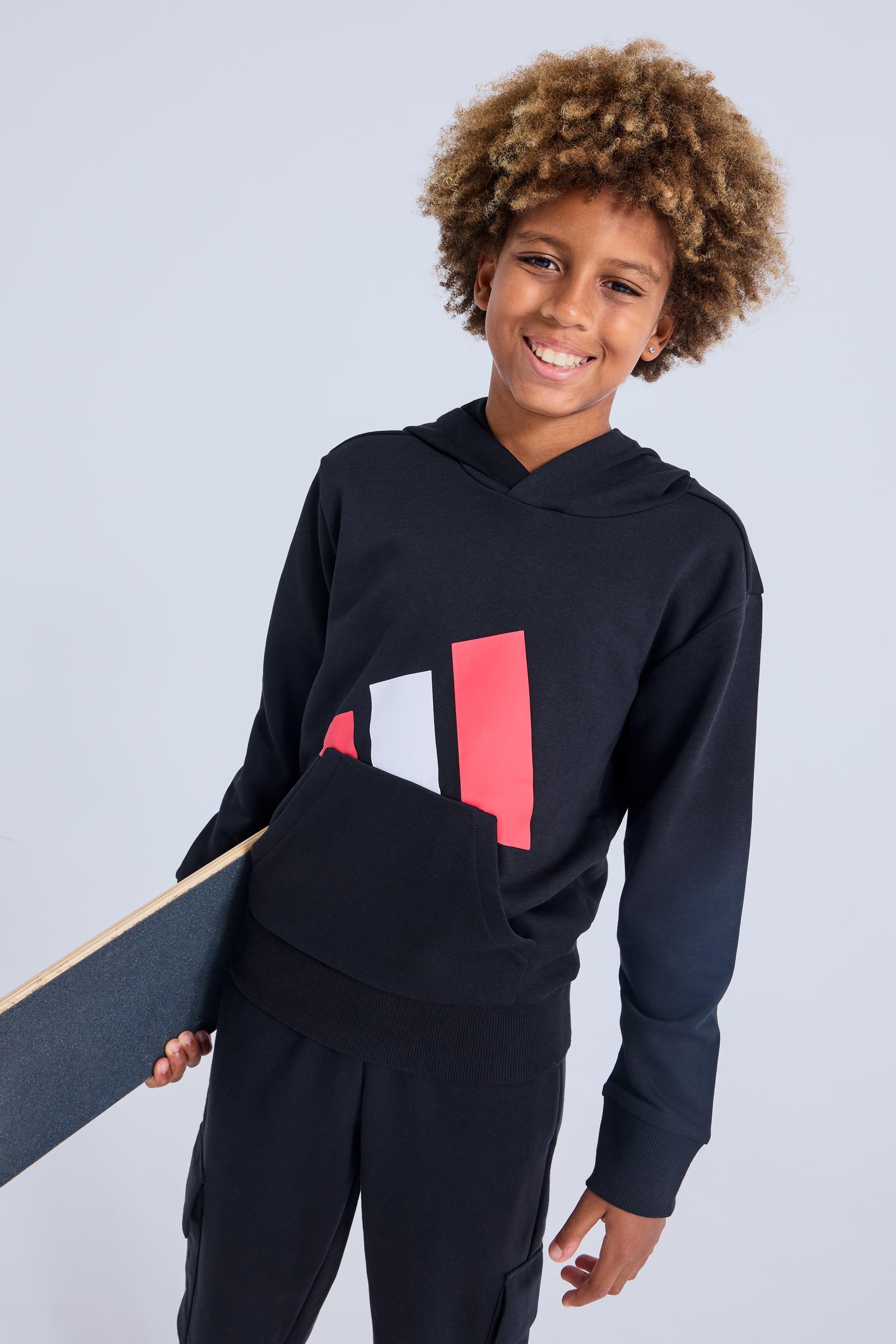 Sudadera con capucha Essentials (Niños) 128 Black / Pure Ruby / White Niño