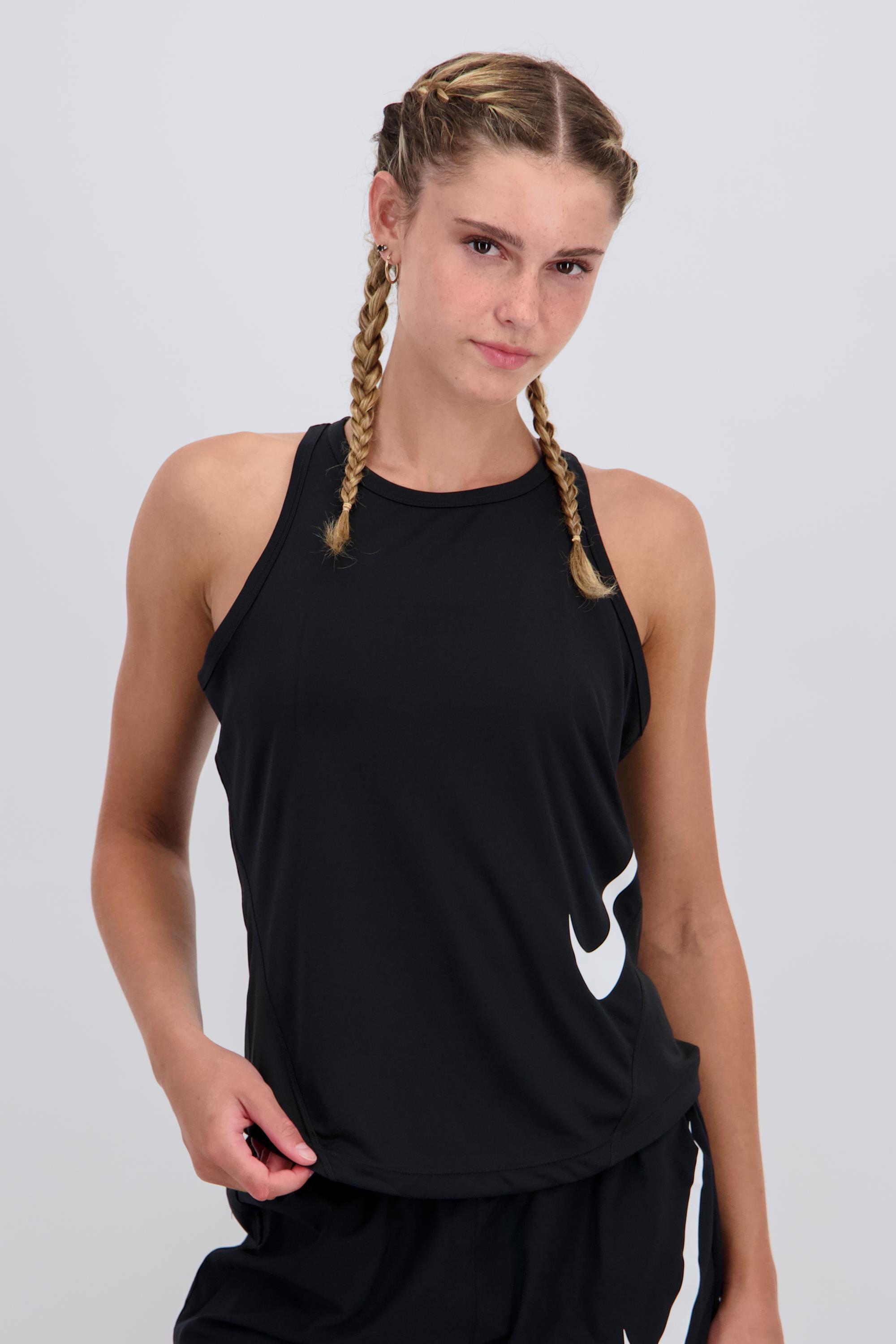 Swoosh - Negro - Camiseta Running Mujer talla