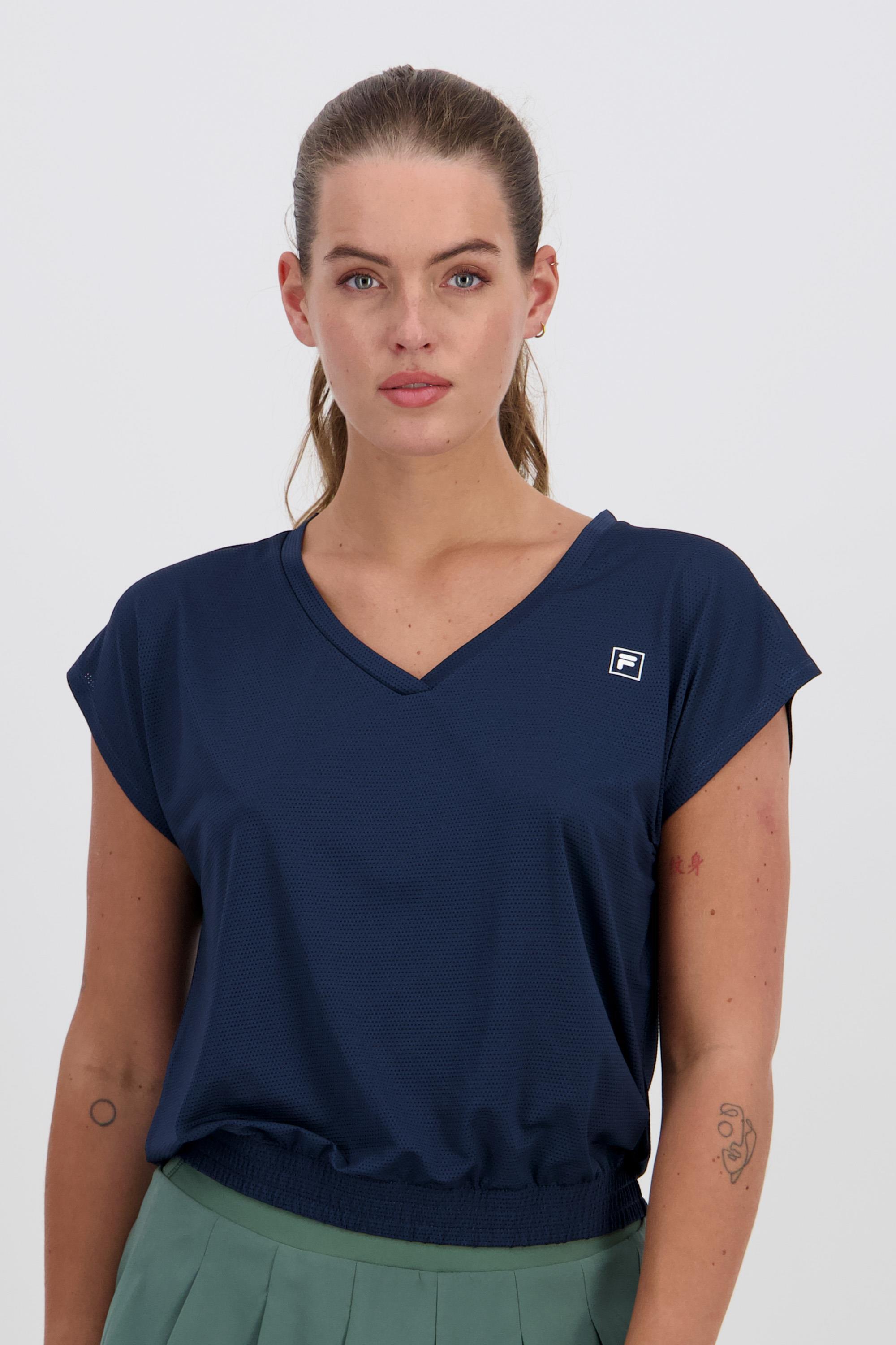 Camiseta Fila - Azul - Camiseta Tenis Mujer talla