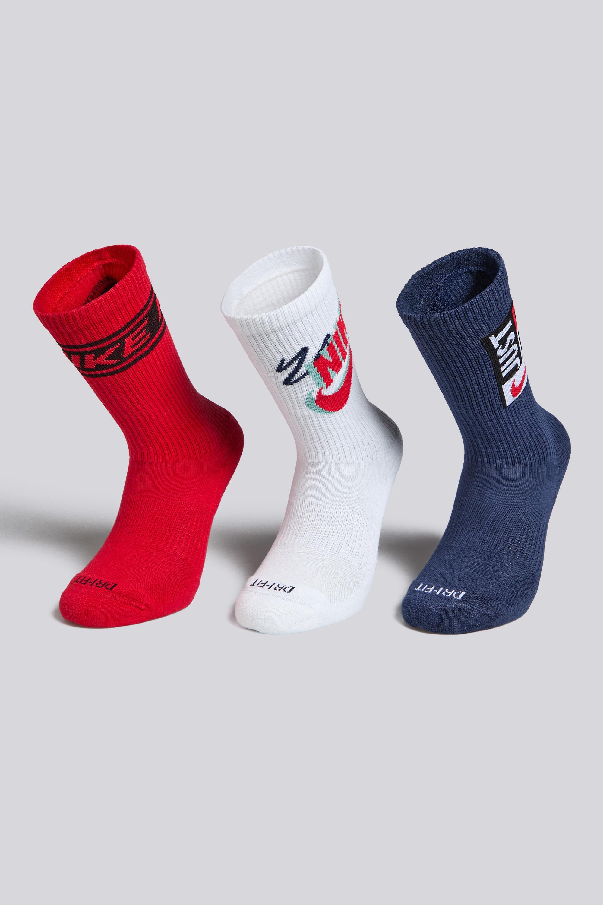 Calcetines Altos Deporte Nike Pack 3 Multicolor talla