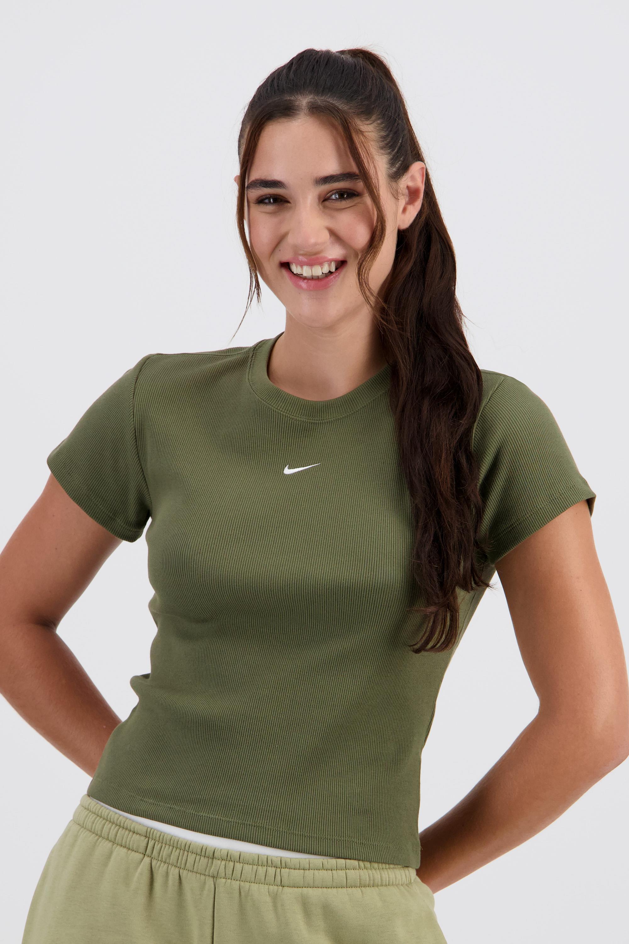 Camiseta Manga Corta Nike - Kaki - Camiseta Mujer talla M