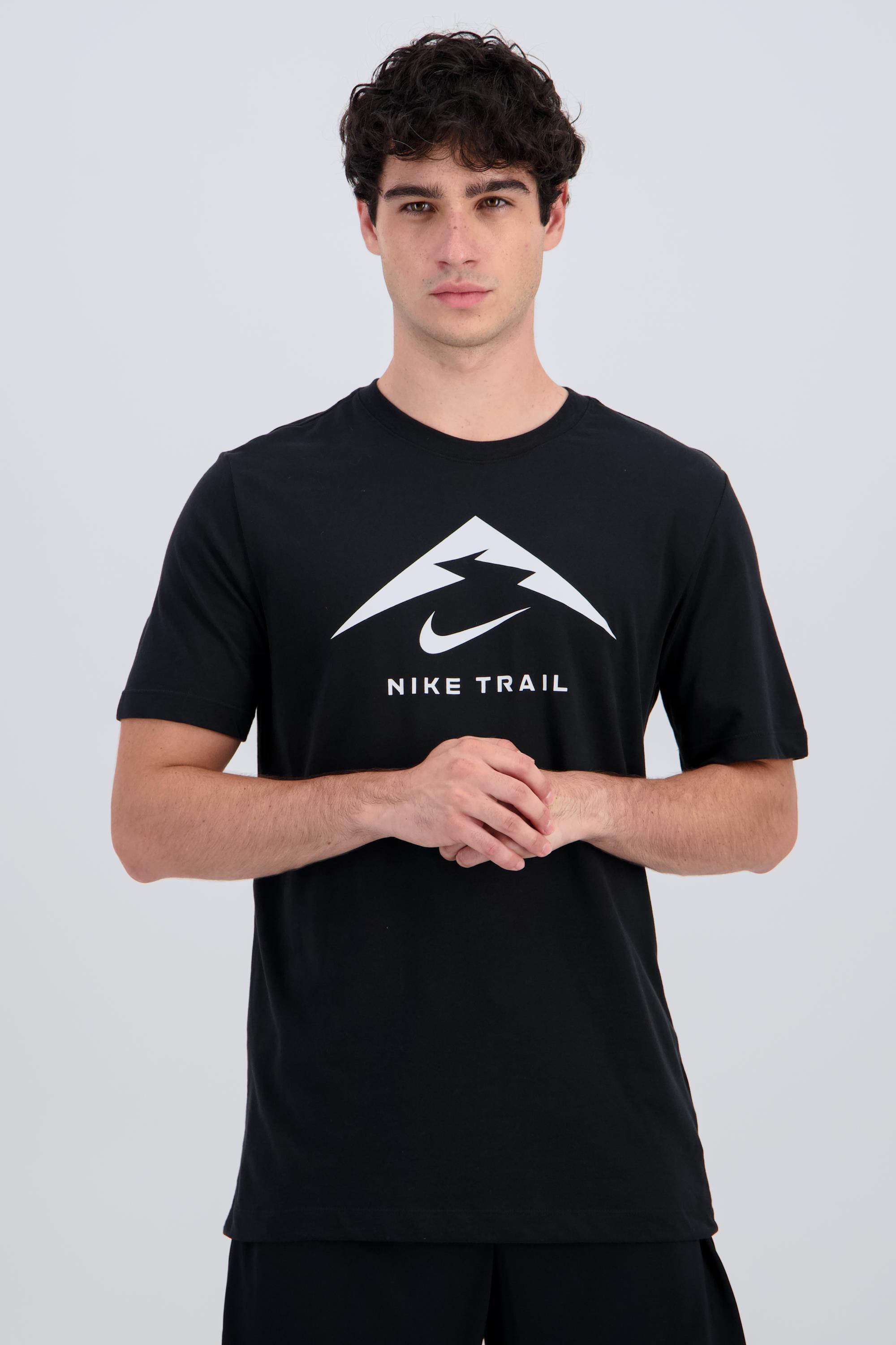 Camiseta Manga Corta Nike - Negro - Camiseta Trail Hombre