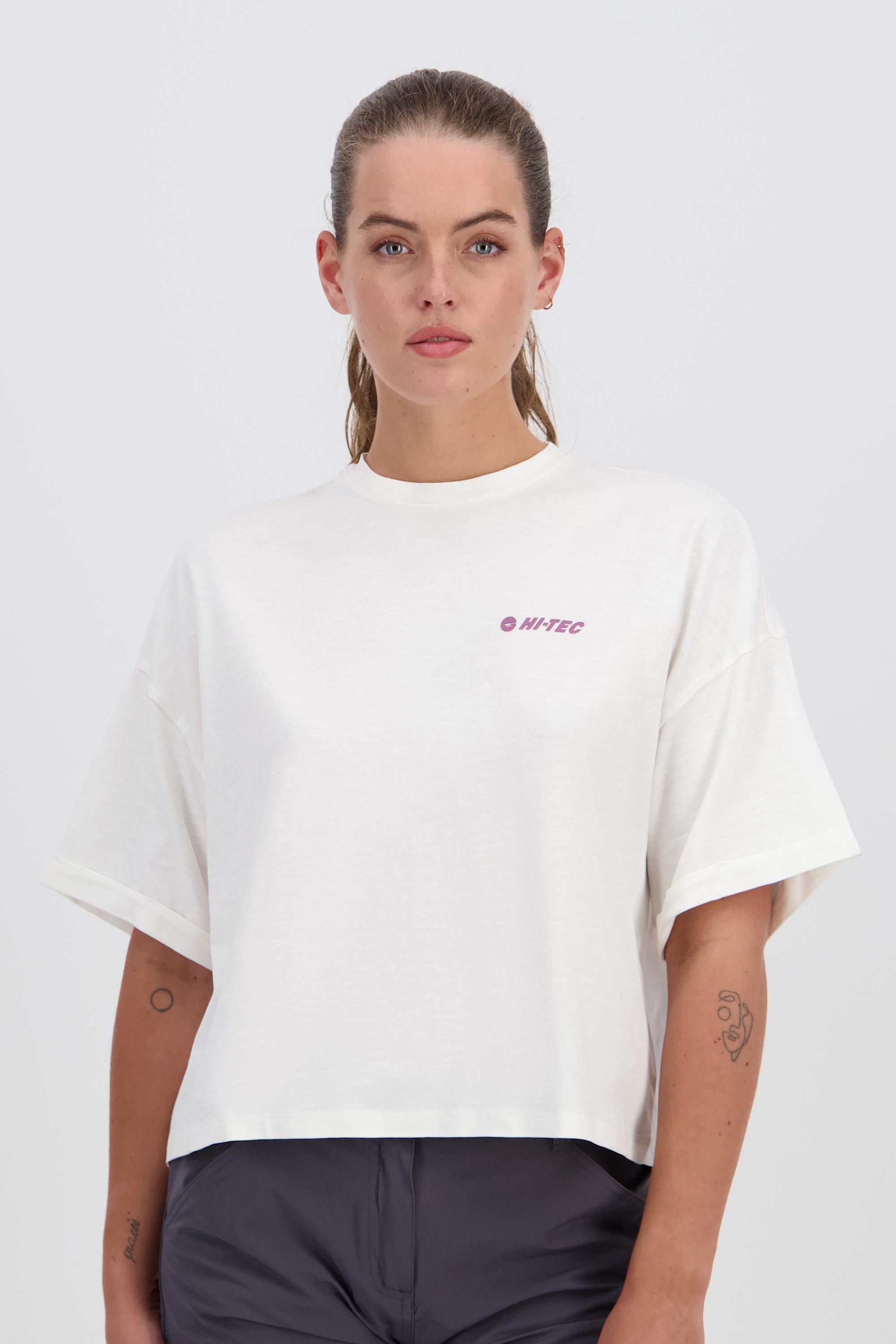 Camiseta Hi-Tec - Blanco - Camiseta Boxy Mujer talla XS