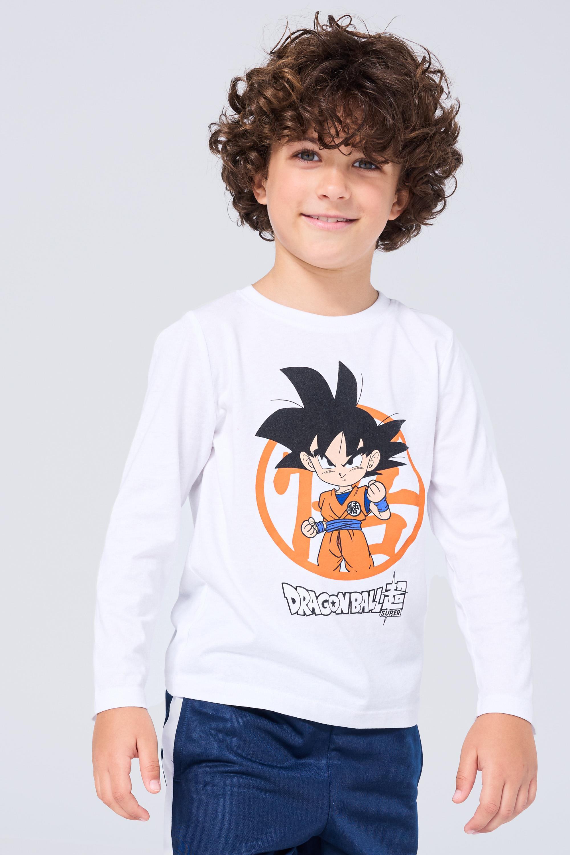 Camiseta Dragon Ball - Blanco - Manga Larga Niño talla 6