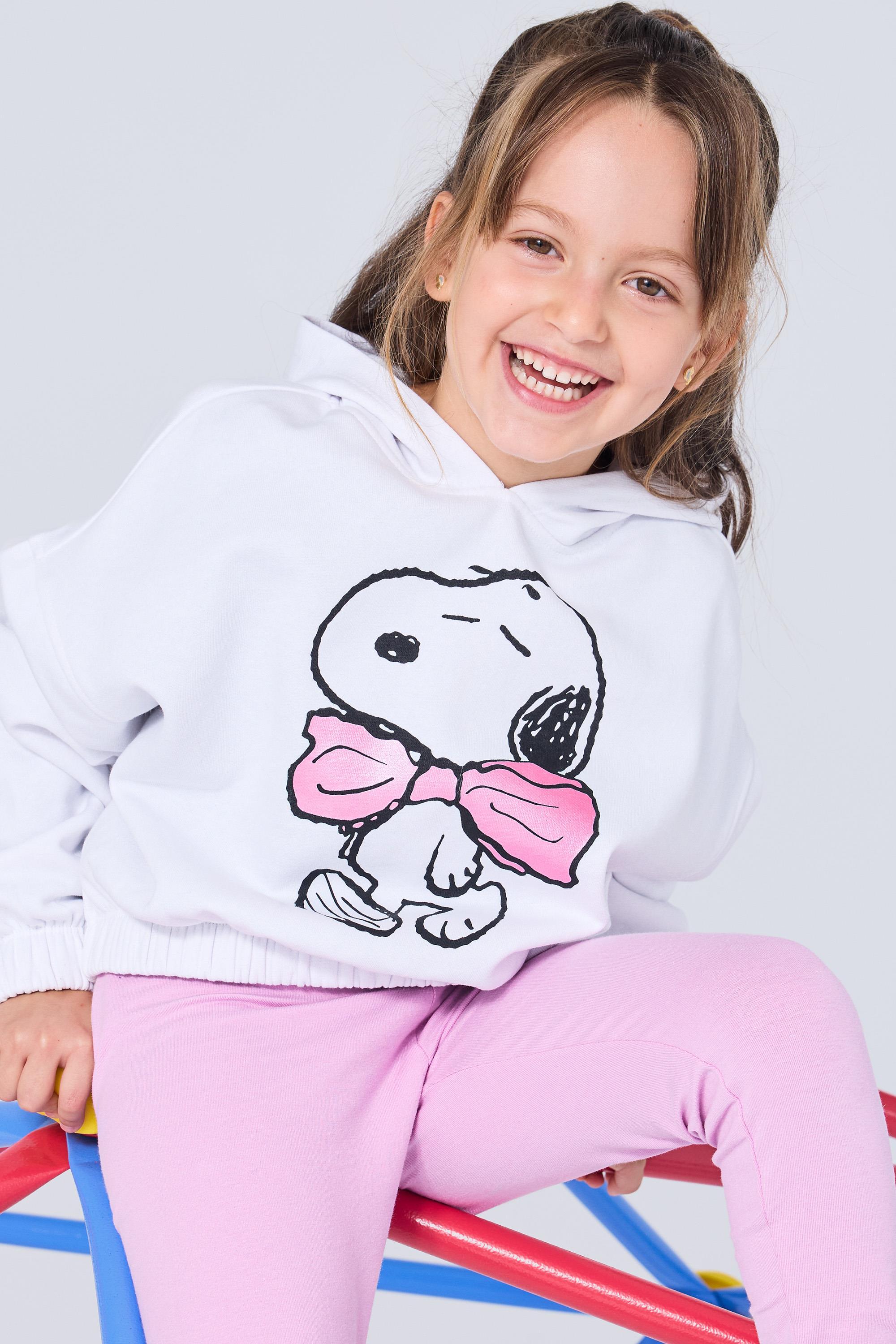 Sweatshirt Capuz Snoopy - Branco - Felpa Menina tamanho 2