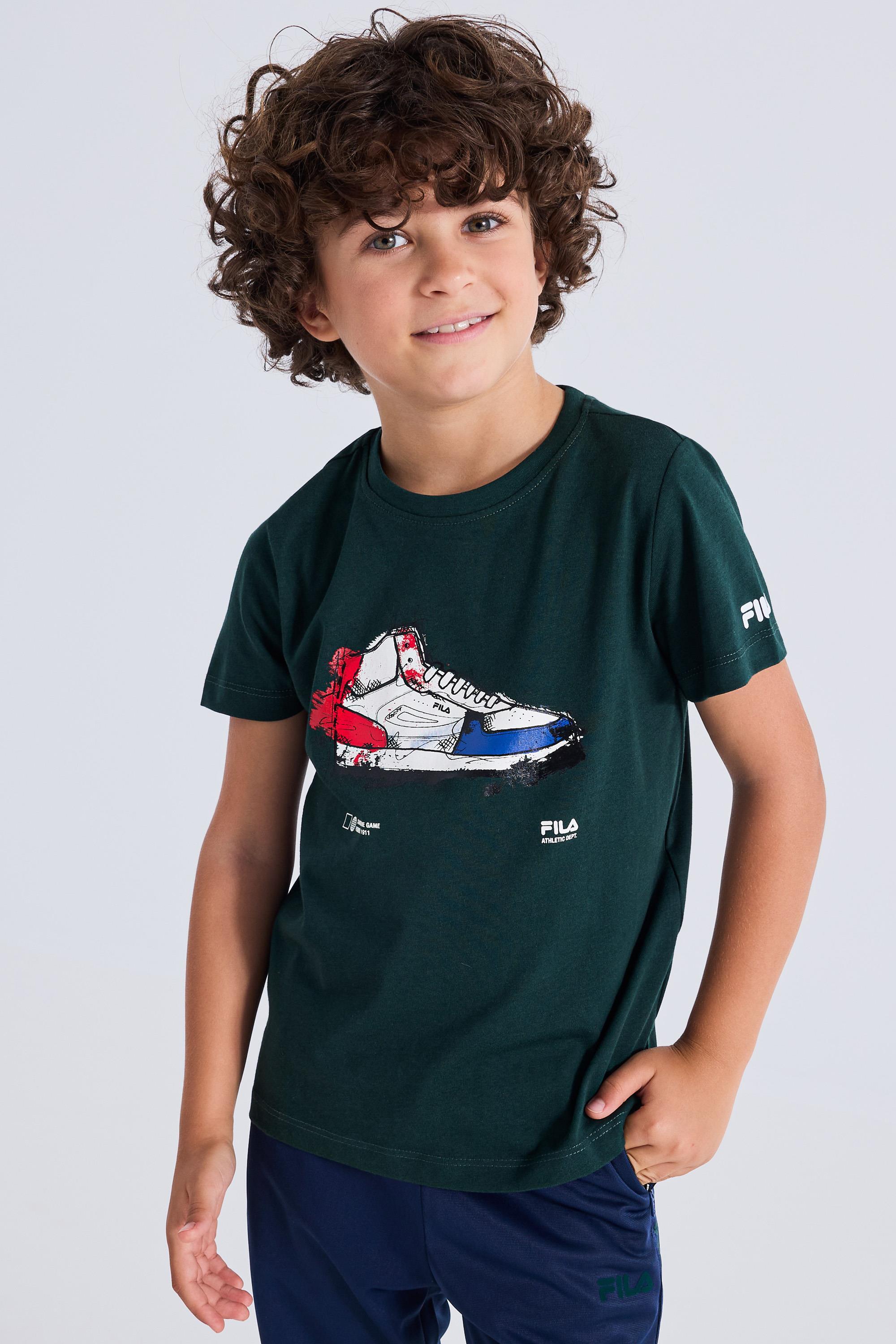 Camiseta Fila - Verde - Camiseta Algodón Niño talla 4