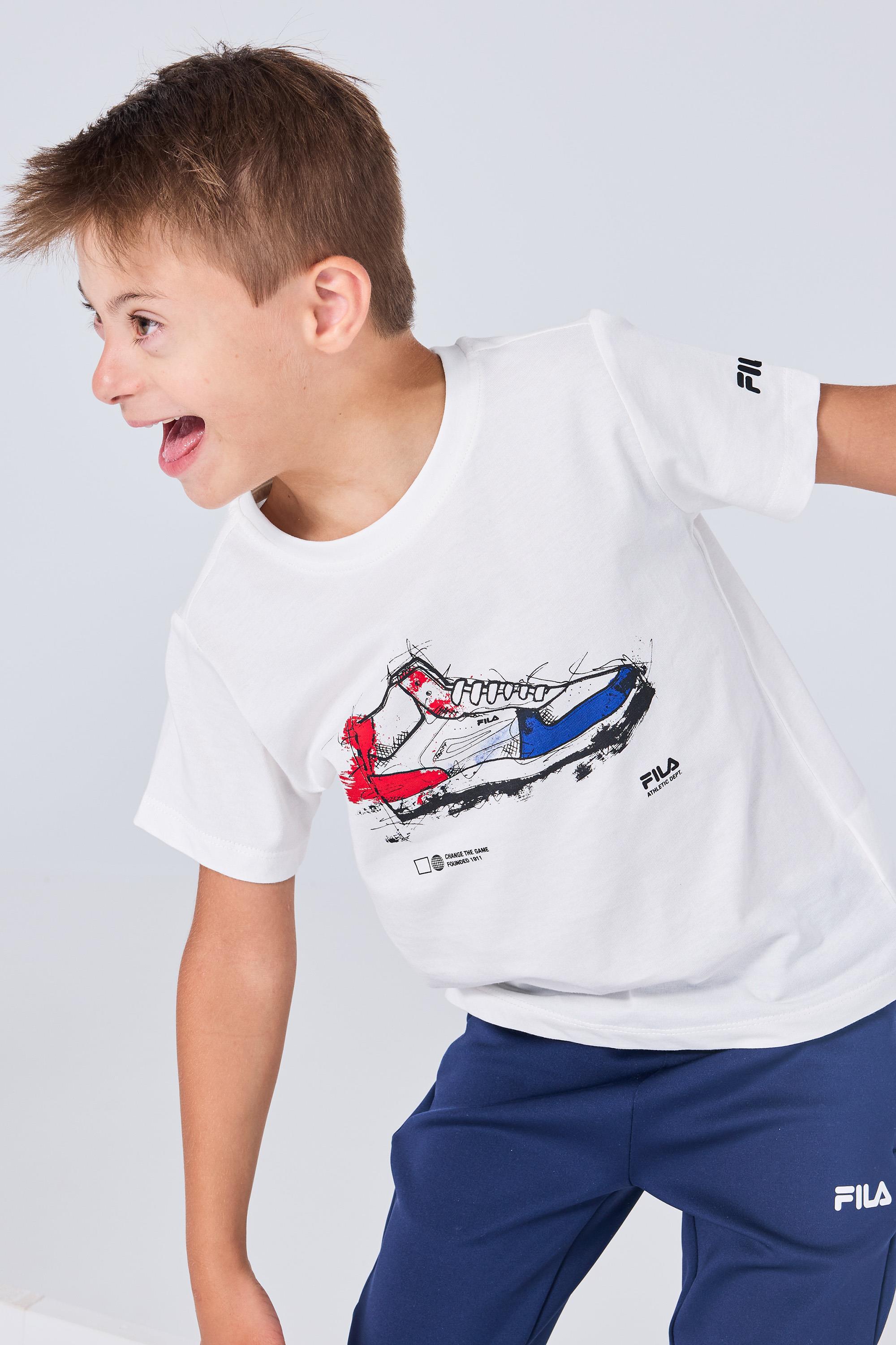 Camiseta Fila - Blanco - Camiseta Algodón Niño talla 8