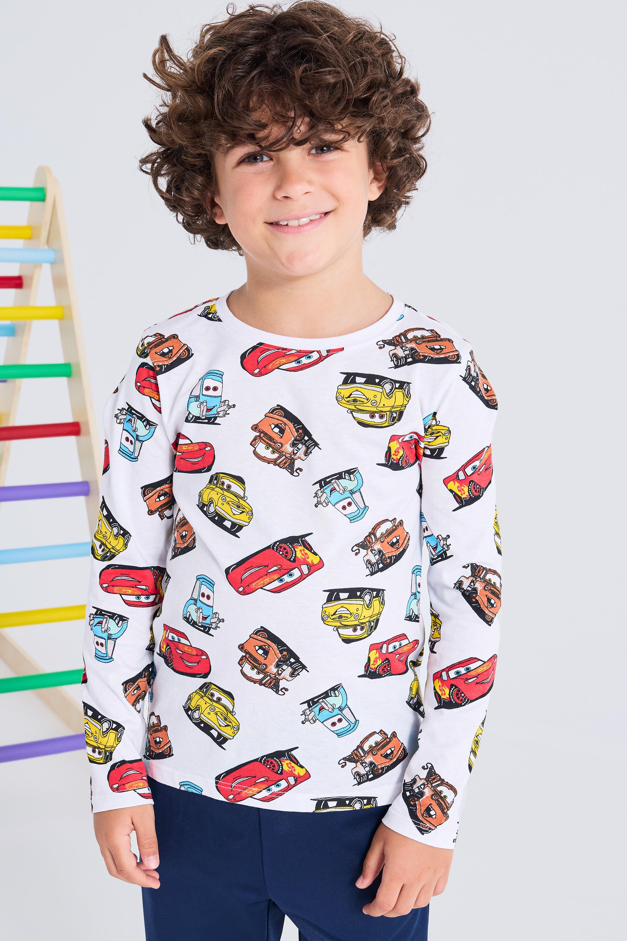 Manga Larga Cars - Blanco - Niño talla 8