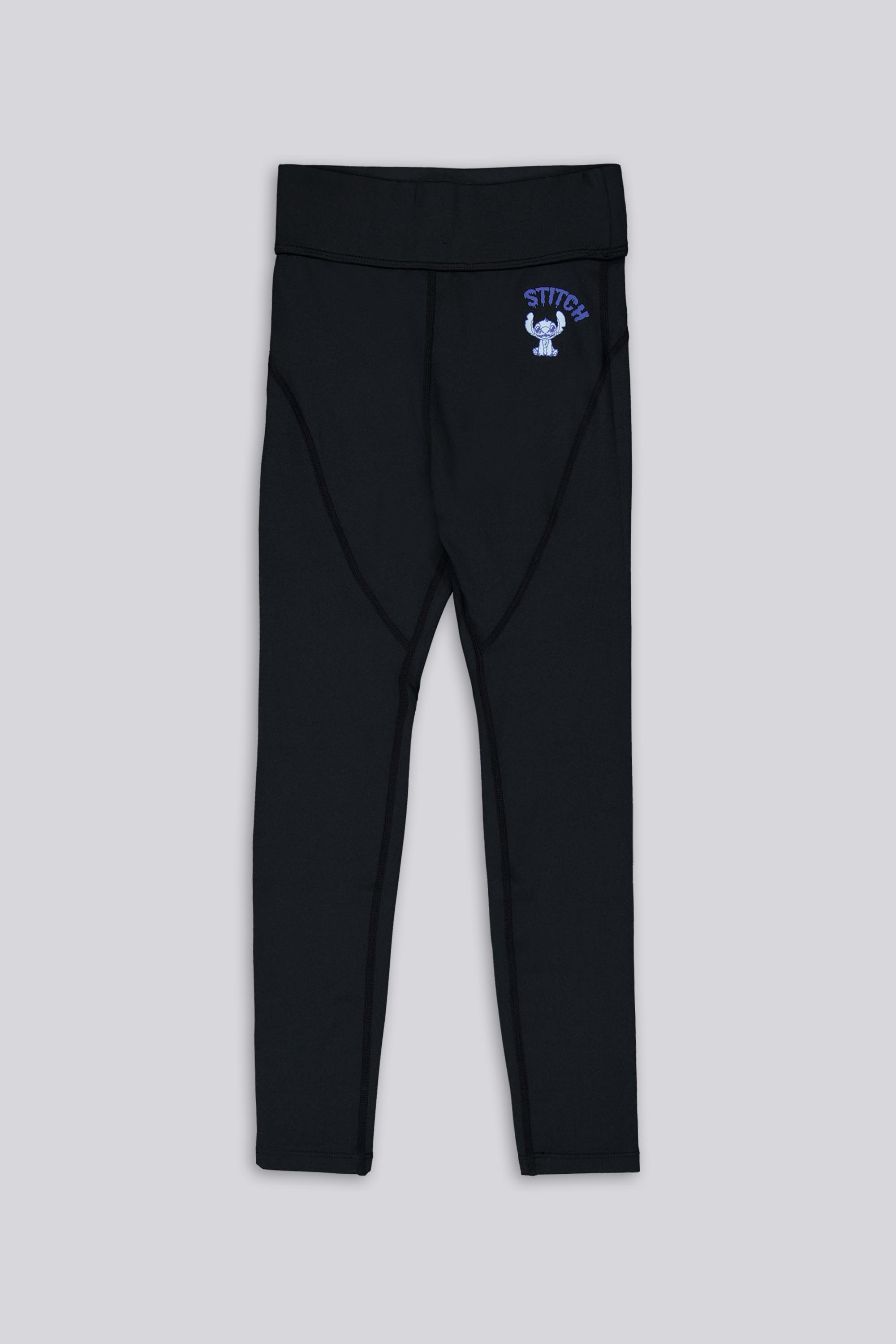 Mallas Tobilleras Stitch - Negro - Leggings Niña talla 8