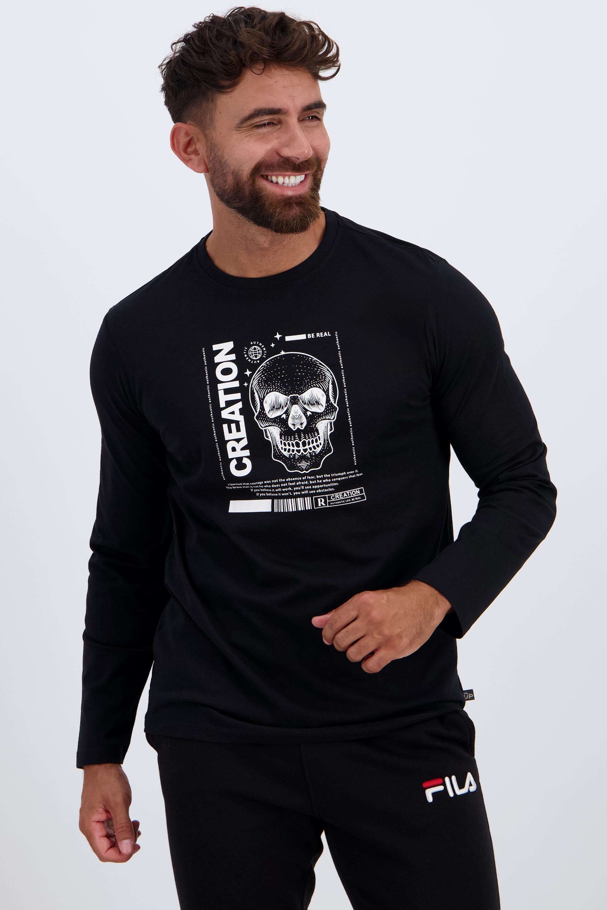 Up Stamps - Negro - Camiseta Manga Larga Hombre talla S