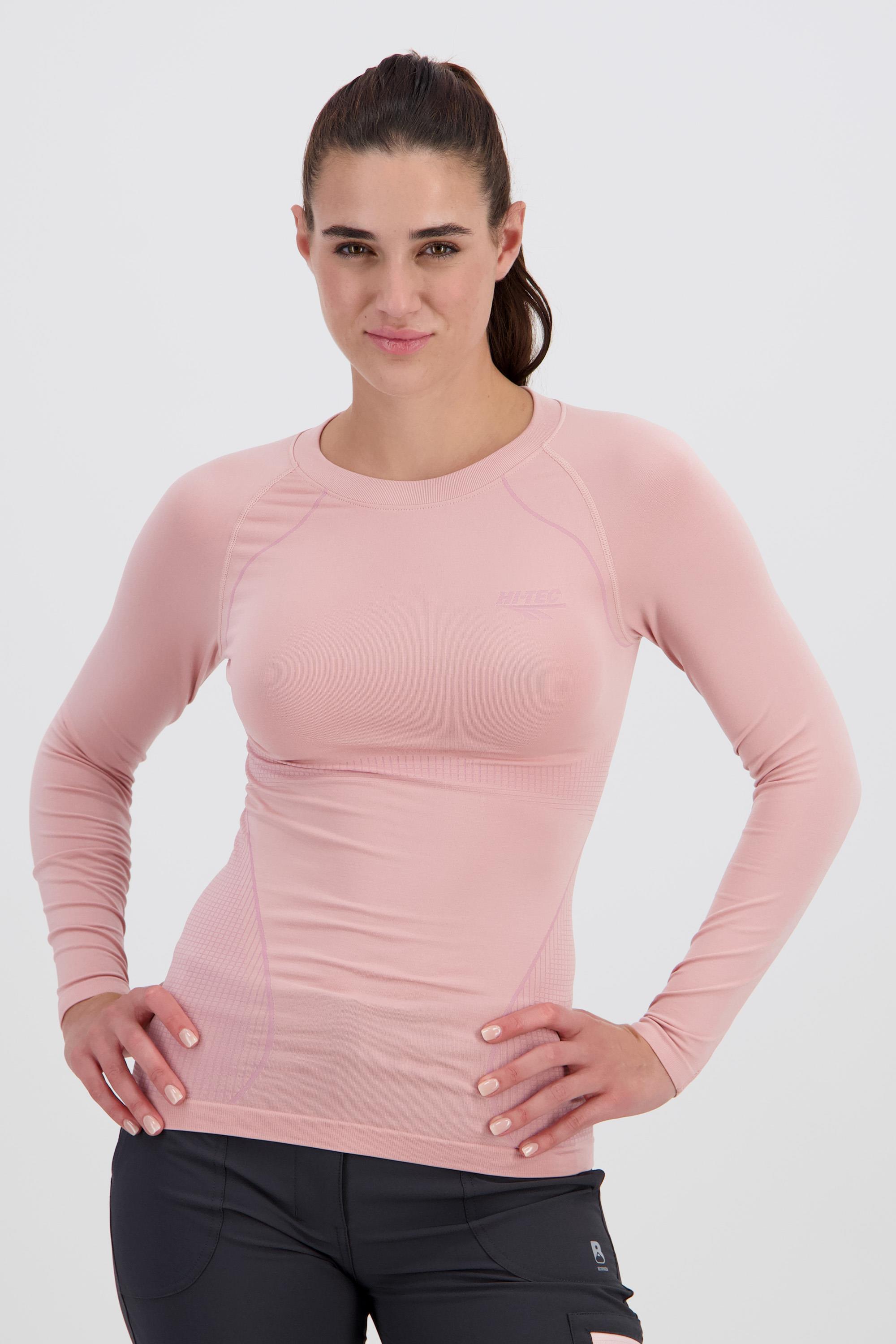 Camiseta Térmica Hi-Tec - Rosa - Camiseta Sin Costuras Mujer talla L/XL
