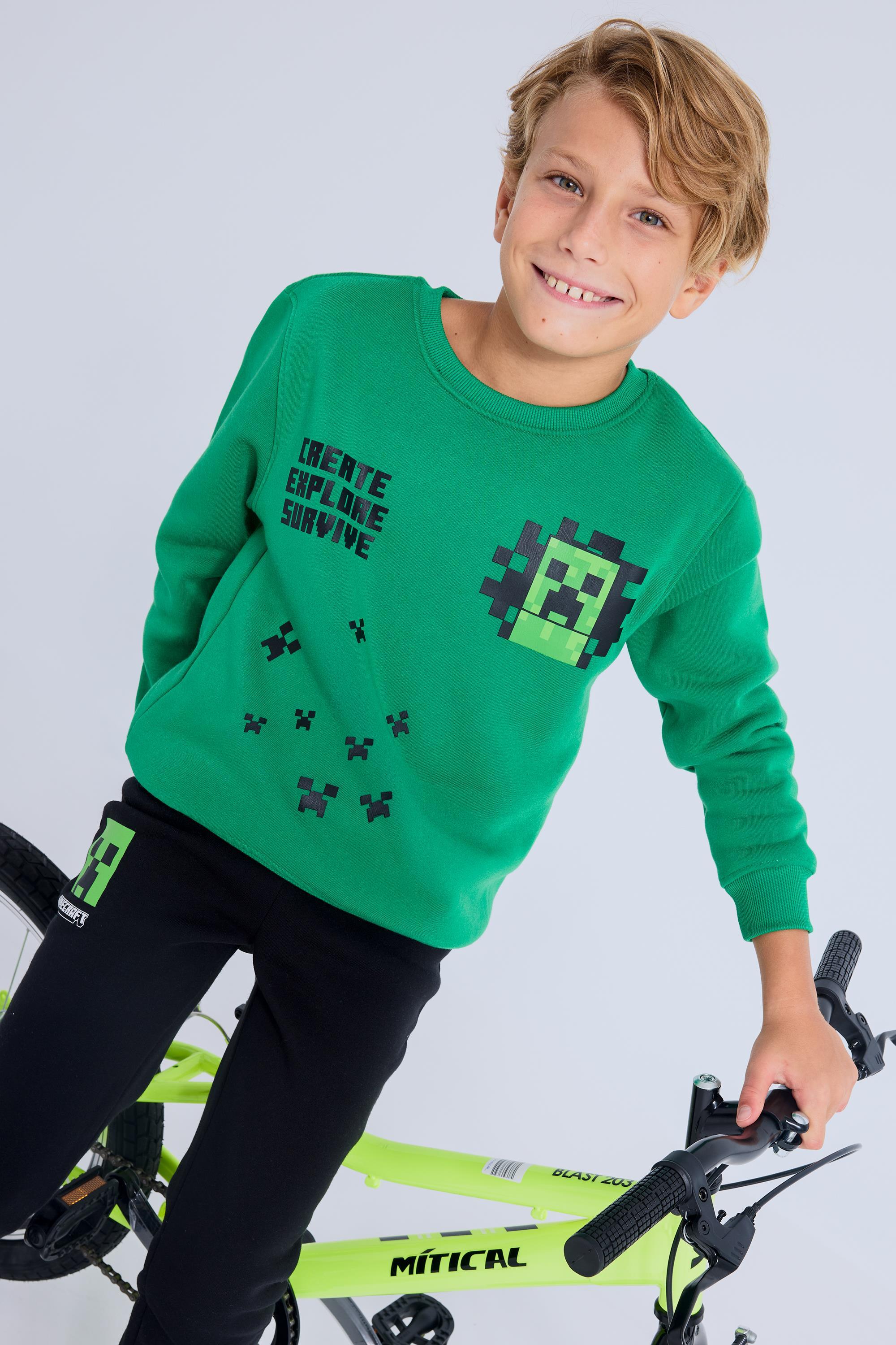 Chándal Minecraft - Verde - Chándal Felpa Niño
