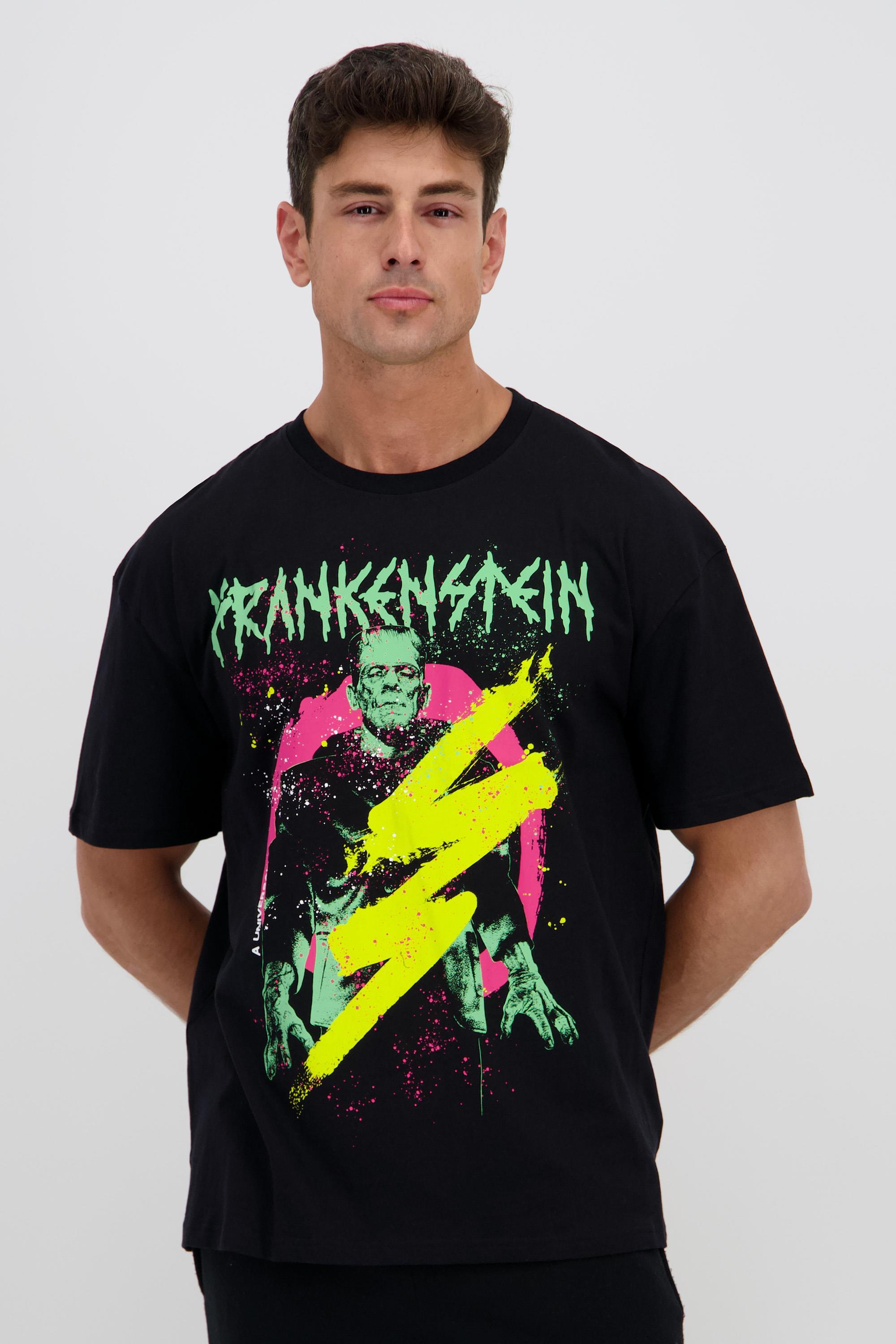 Camiseta Manga Corta Frankenstein - Negro - Hombre talla