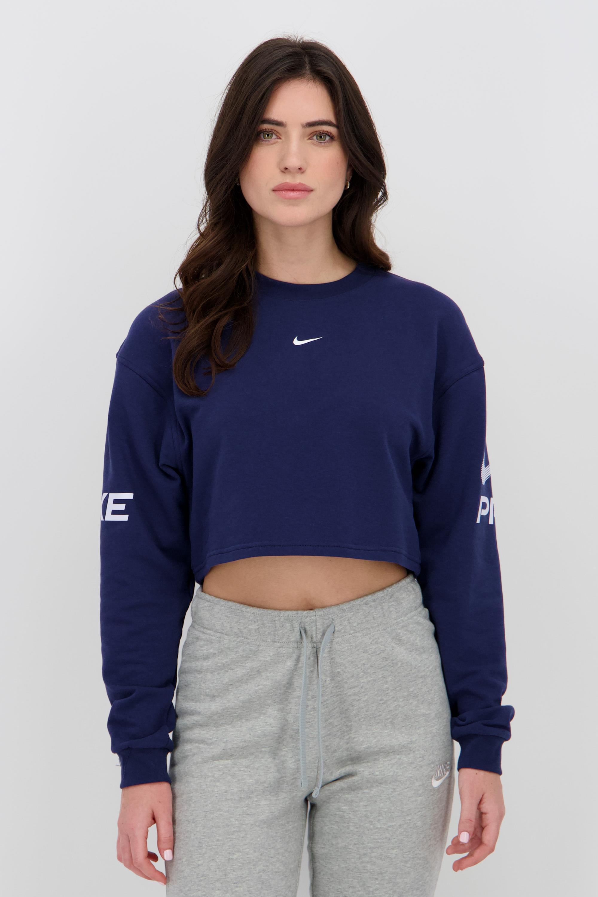 Pro - Azul - Sudadera Crop Mujer talla