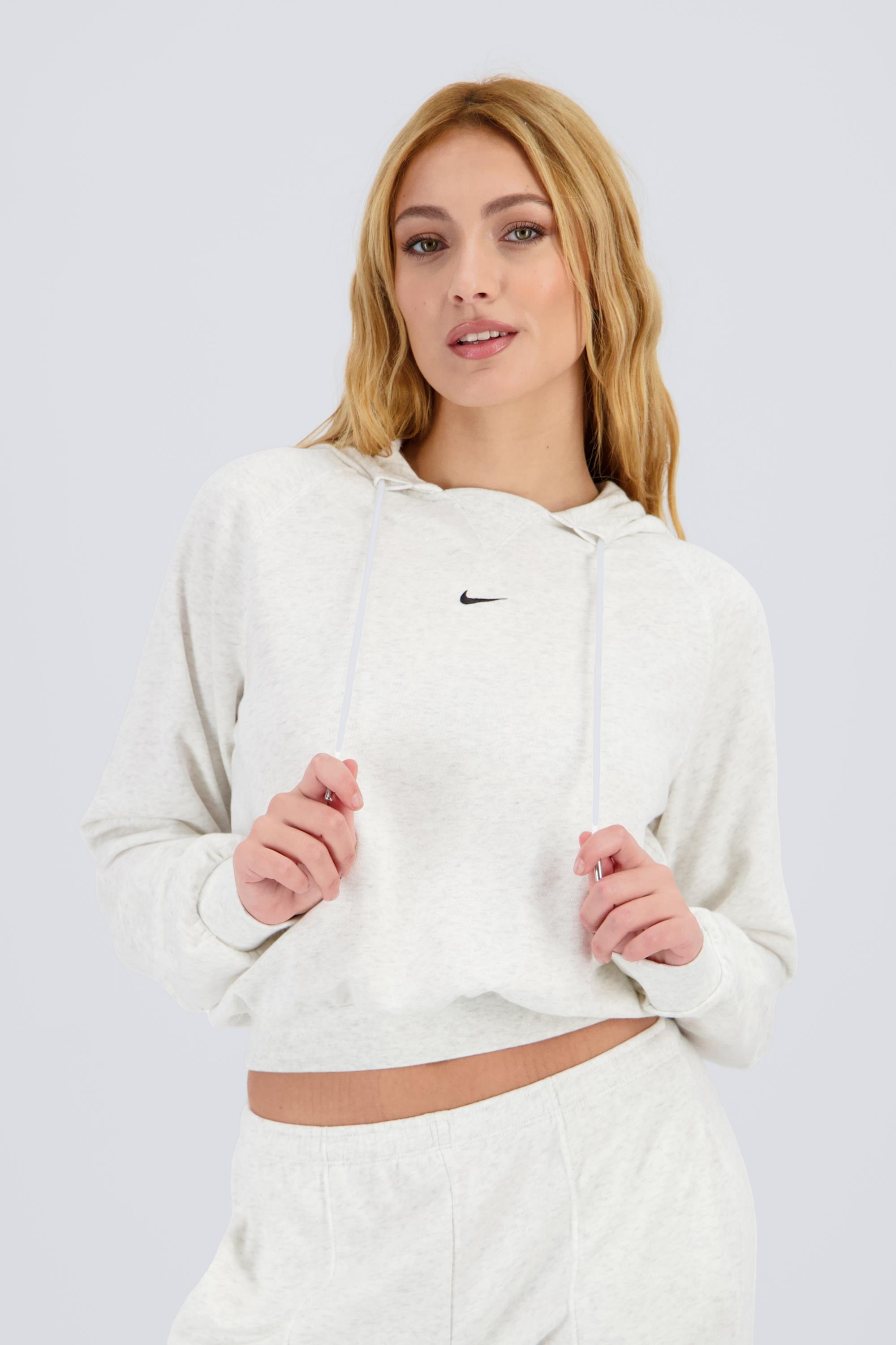 white cropped nike jumper