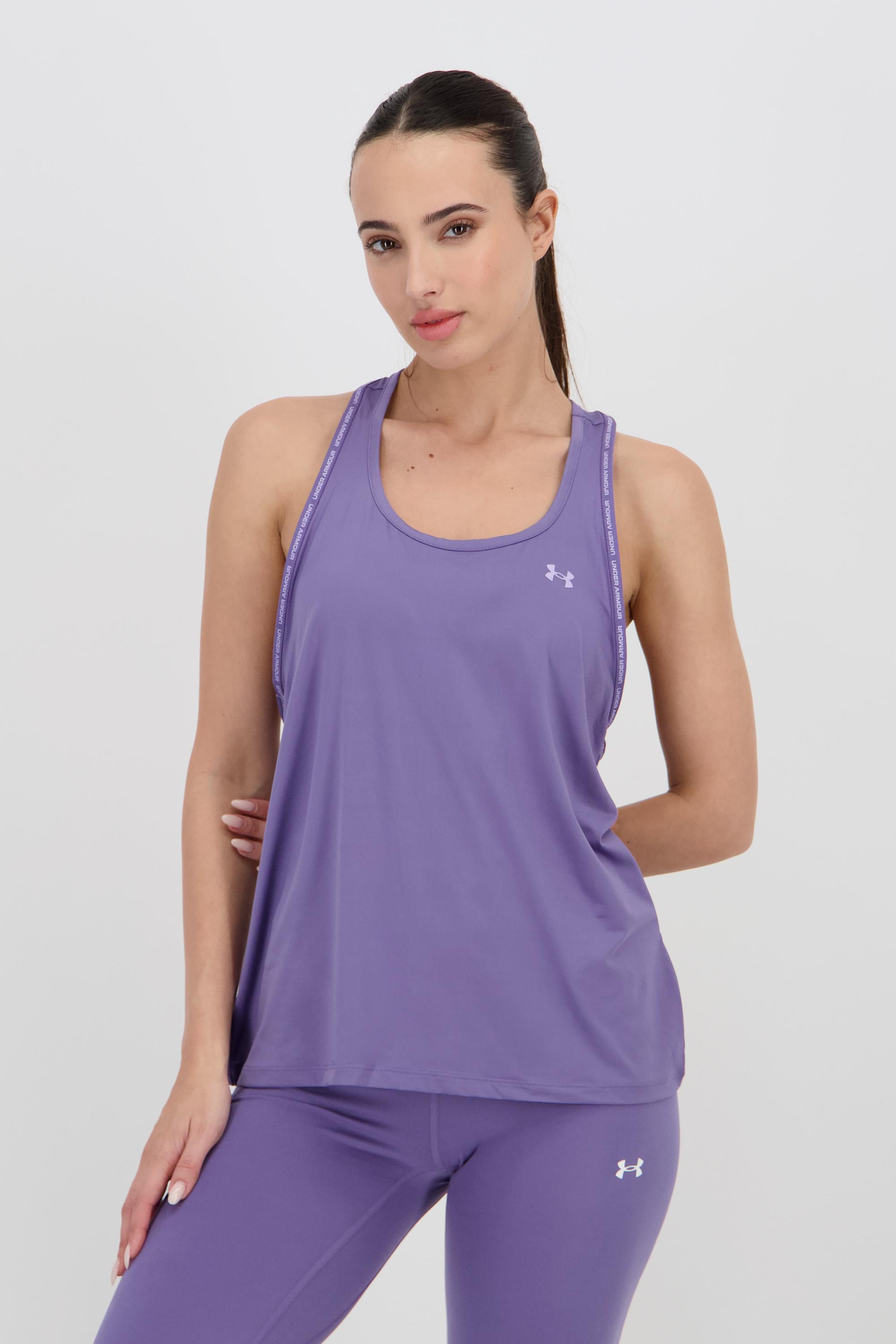 UA Knockout - Morado - Camiseta Fitness Mujer