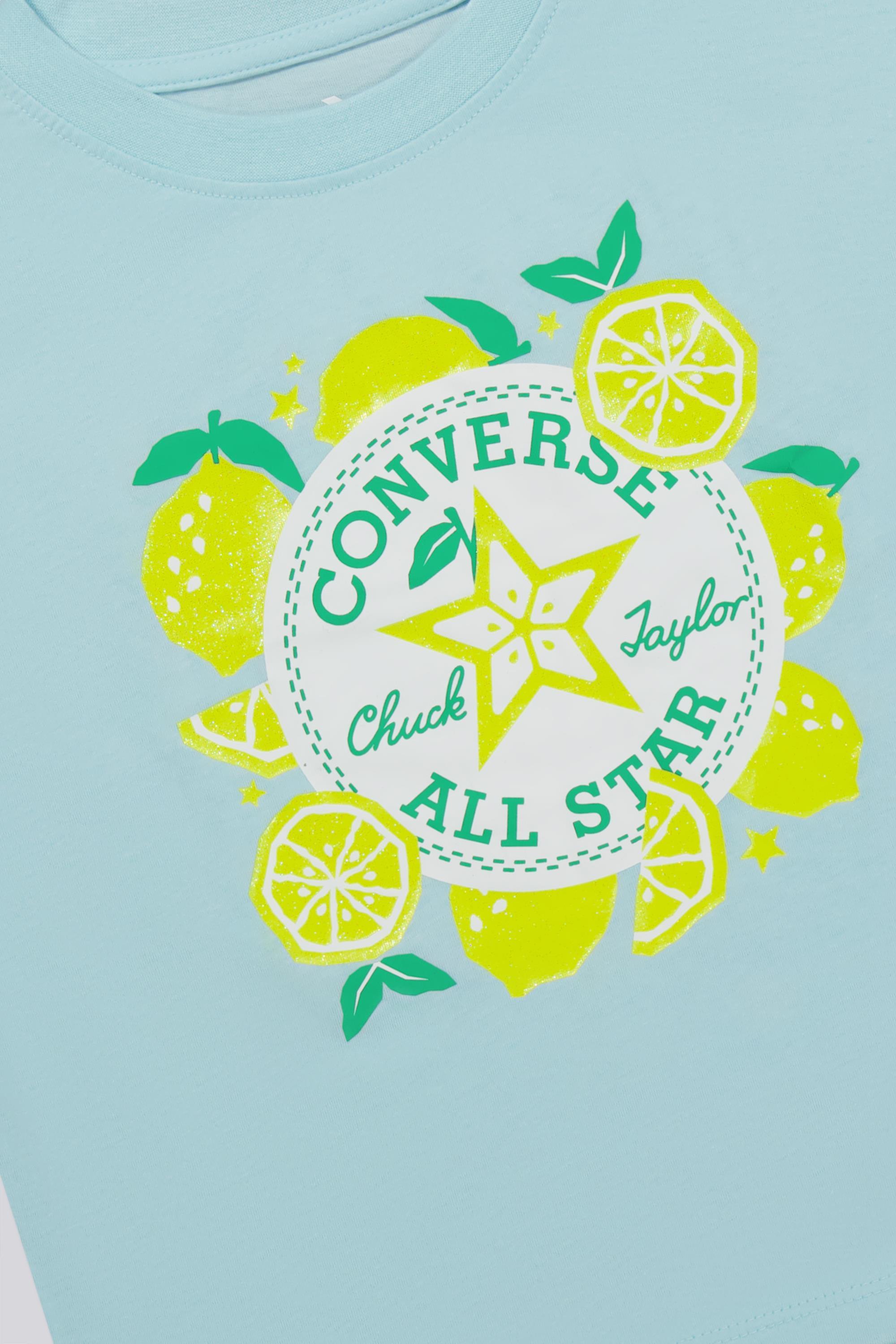 T-Shirt Converse - Azul - AlgodãO Rapariga Tamanho 13-image