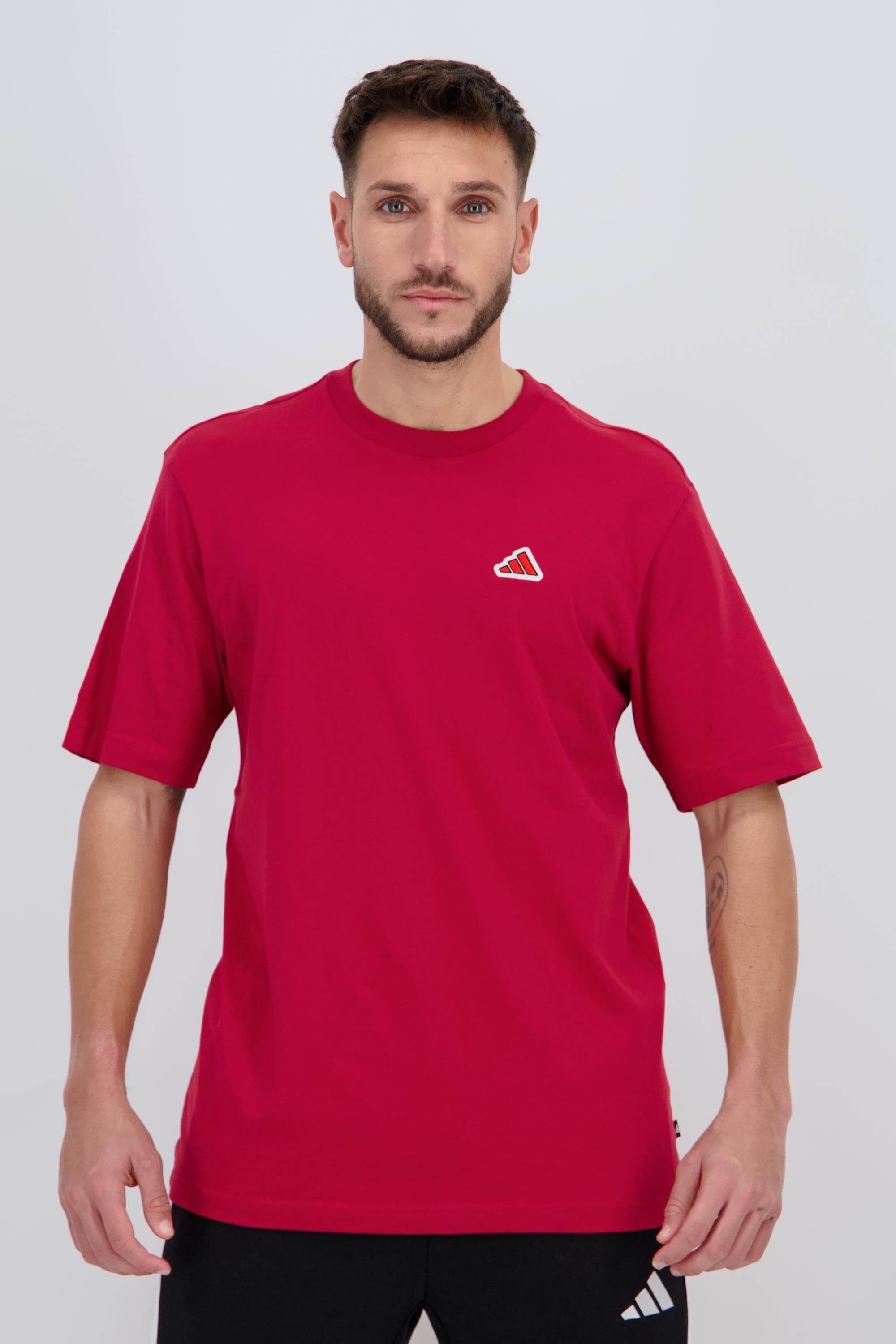 Camiseta Manga Corta adidas - Rojo - Algodón Hombre talla 2XL