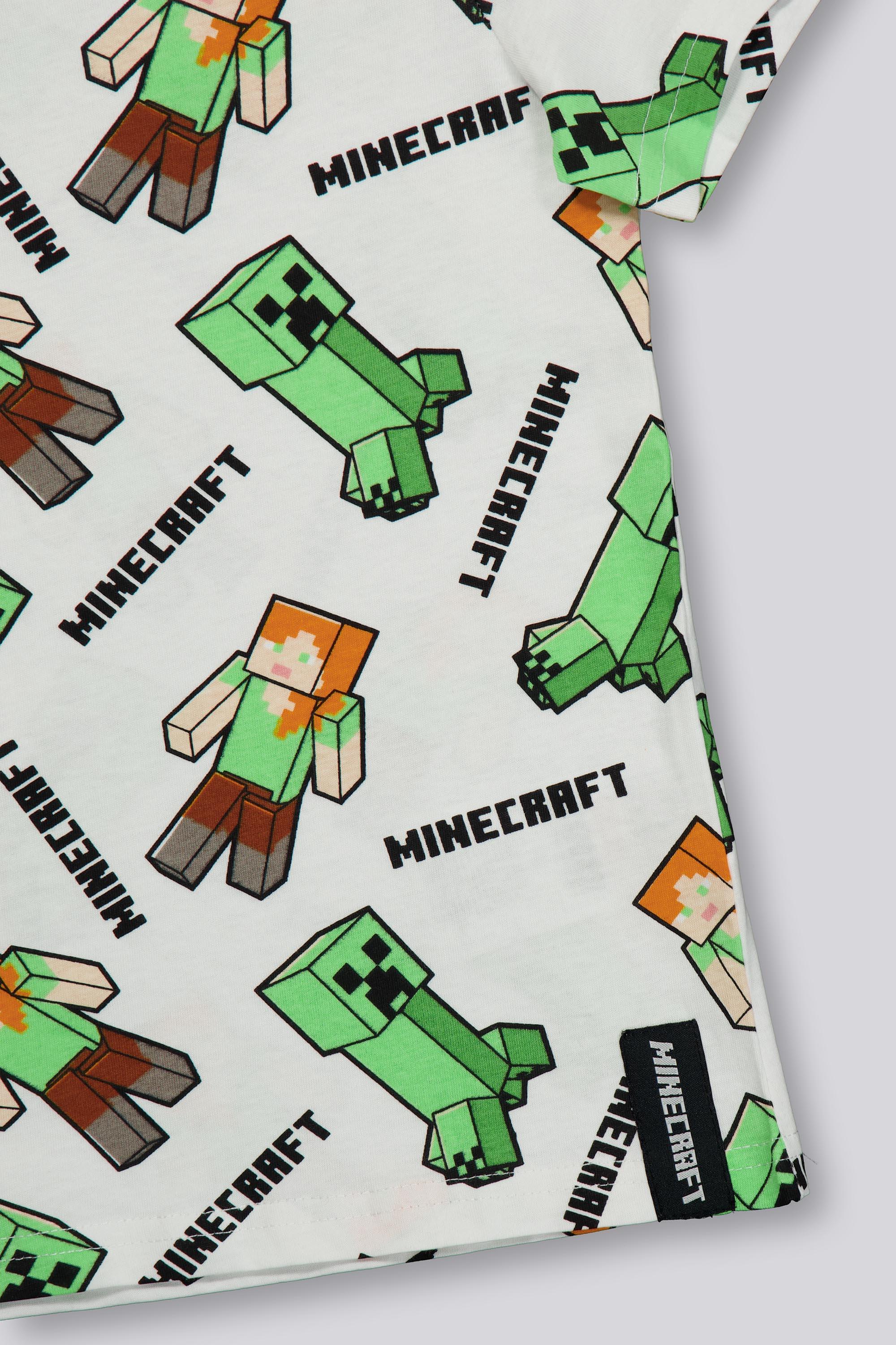 T-Shirt Minecraft - Branco - AlgodãO Menino Tamanho 6-image